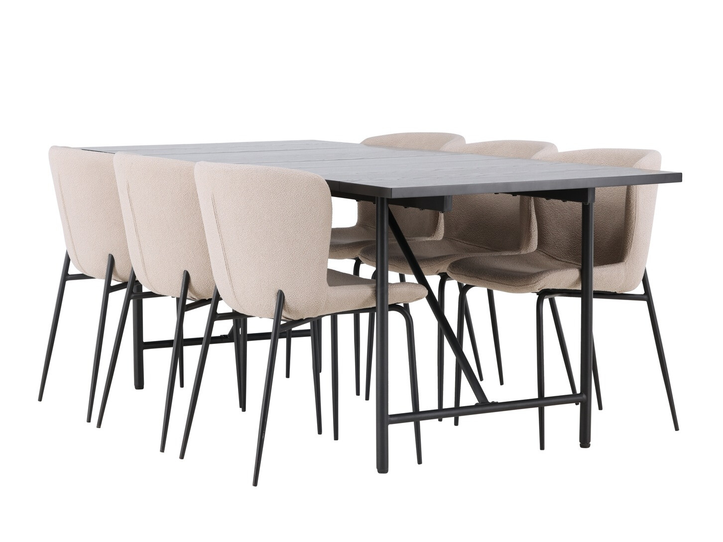 Essgruppe Dallas 4192 (Beige + Schwarz)