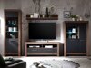 Wohnzimmer-Sets Dunfelu 105 (Monastery Eichenholzoptik + eichenholzoptik schwarz)