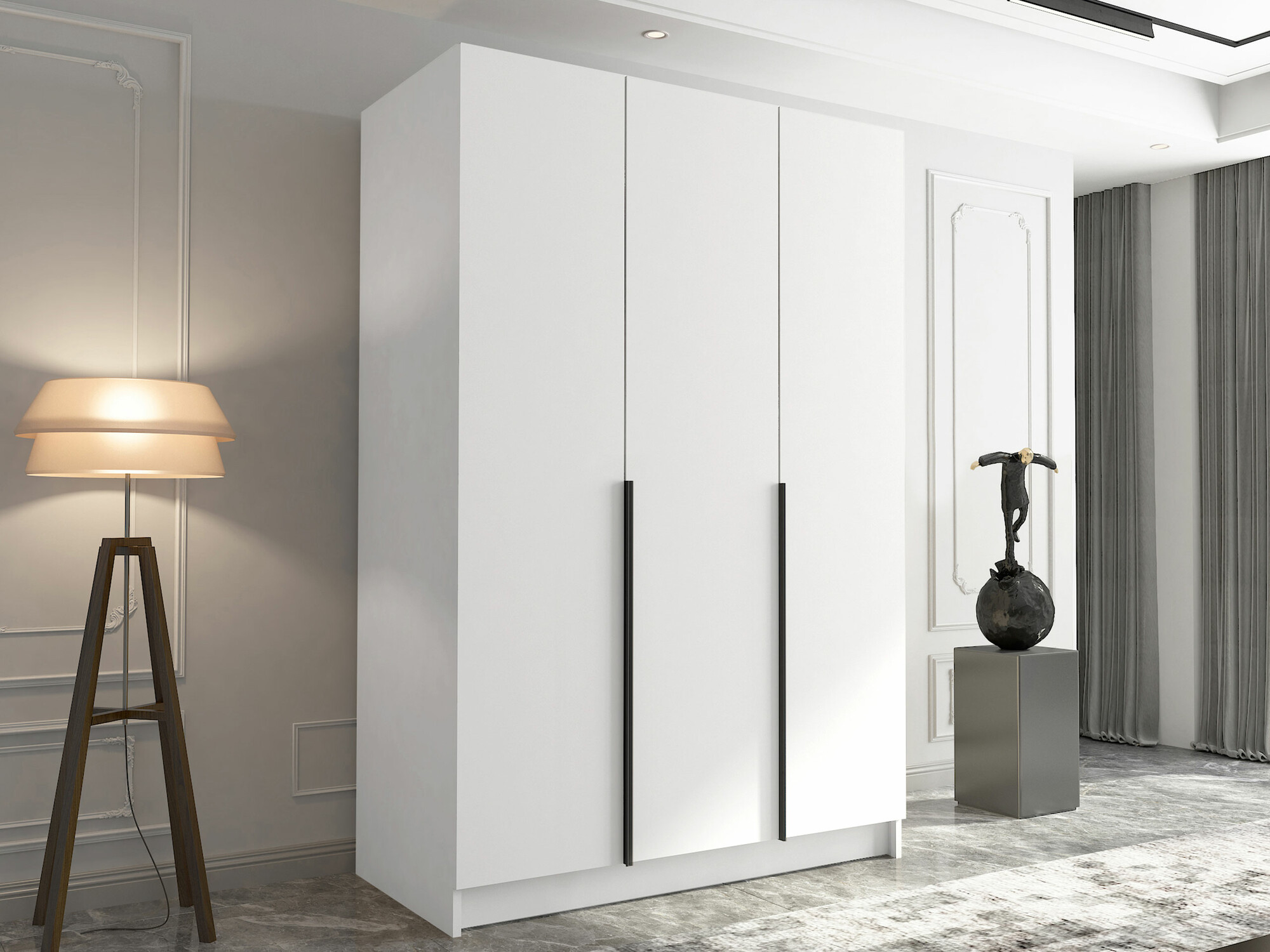 Kleiderschrank Closico 198 (Weiss + Schwarz)