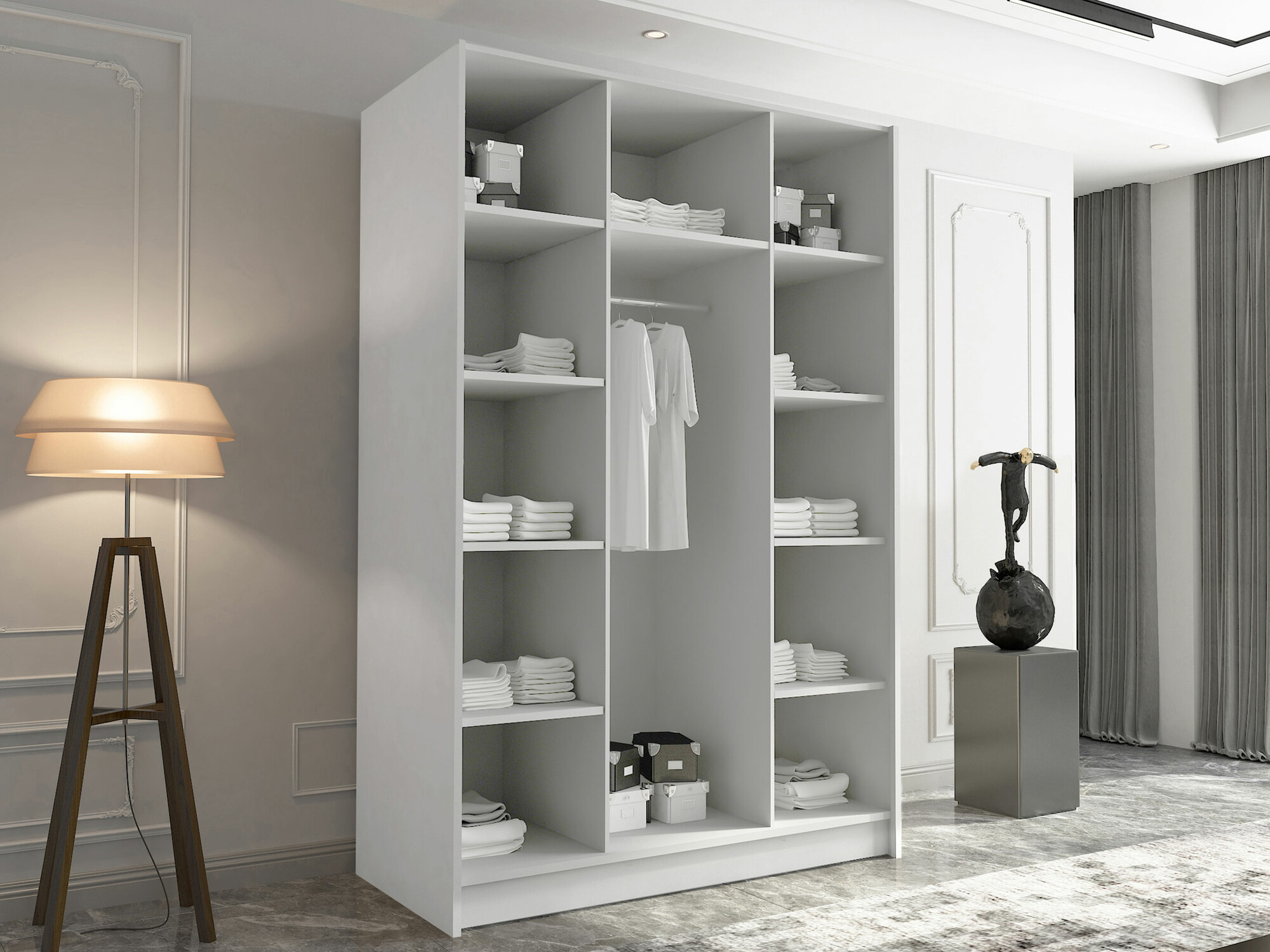 Kleiderschrank Closico 198 (Weiss + Schwarz)