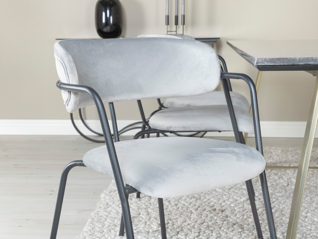 Stuhl Dallas 108 (Hellgrau + Schwarz)