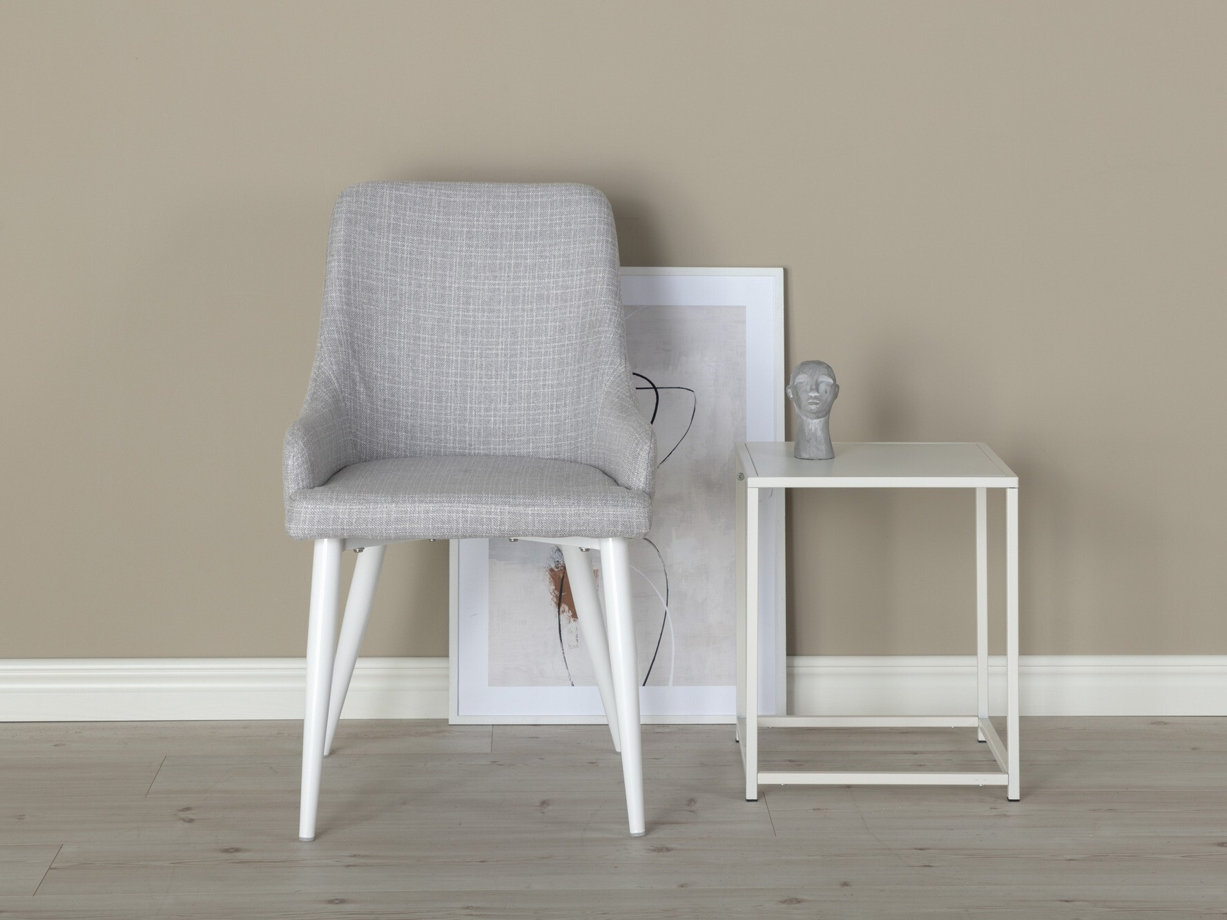 Stuhl Dallas 114 (Hellgrau + Weiss)