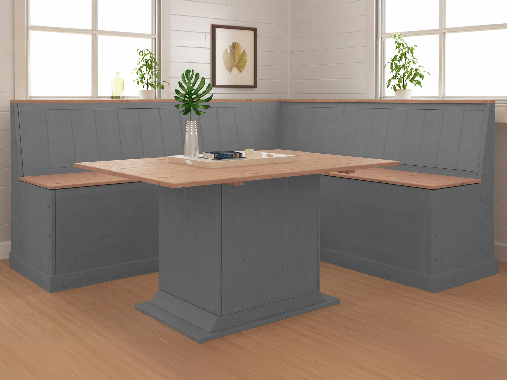 Tisch Cirfeli 103 (Grau + Kiefernholzoptik)