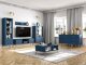 Wohnzimmer-Sets Flonovu 109 (Dunkelblau + Gold)