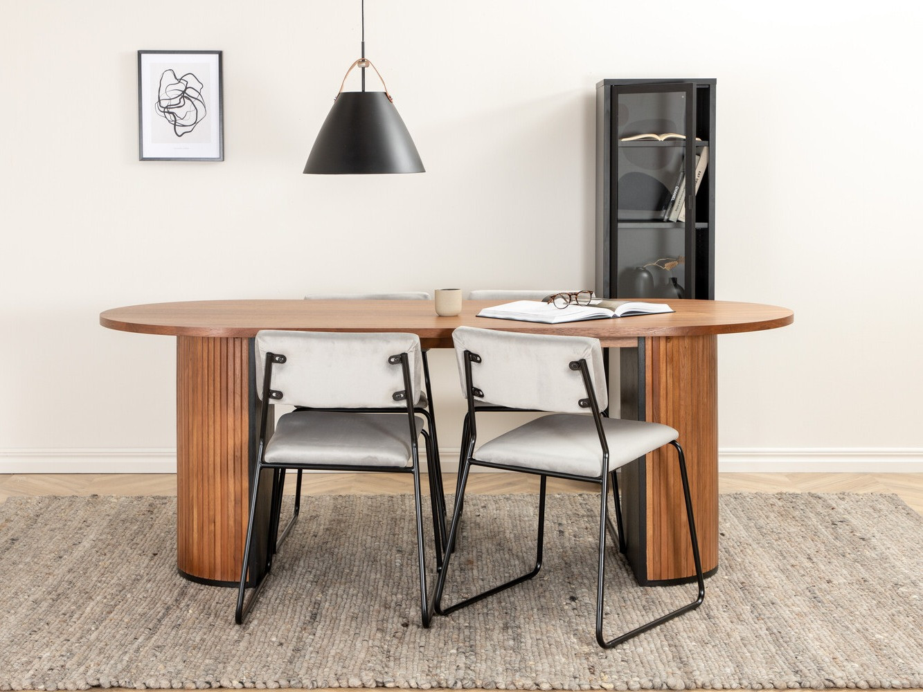 Essgruppe Dallas 2741 (Hellgrau + Schwarz)