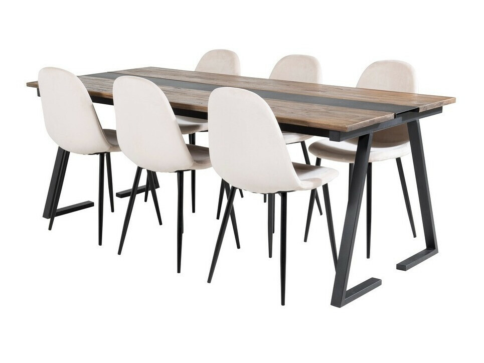 Essgruppe Dallas 1949 (Schwarz + Beige)