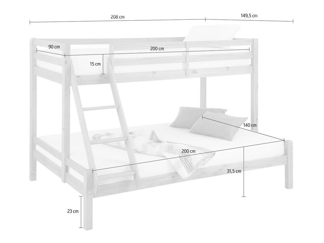 Etagenbett Ruvfiva 103 (Weiss)