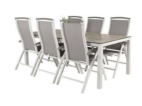 Tisch und Stühle Dallas 2492 (Grau + Weiss)