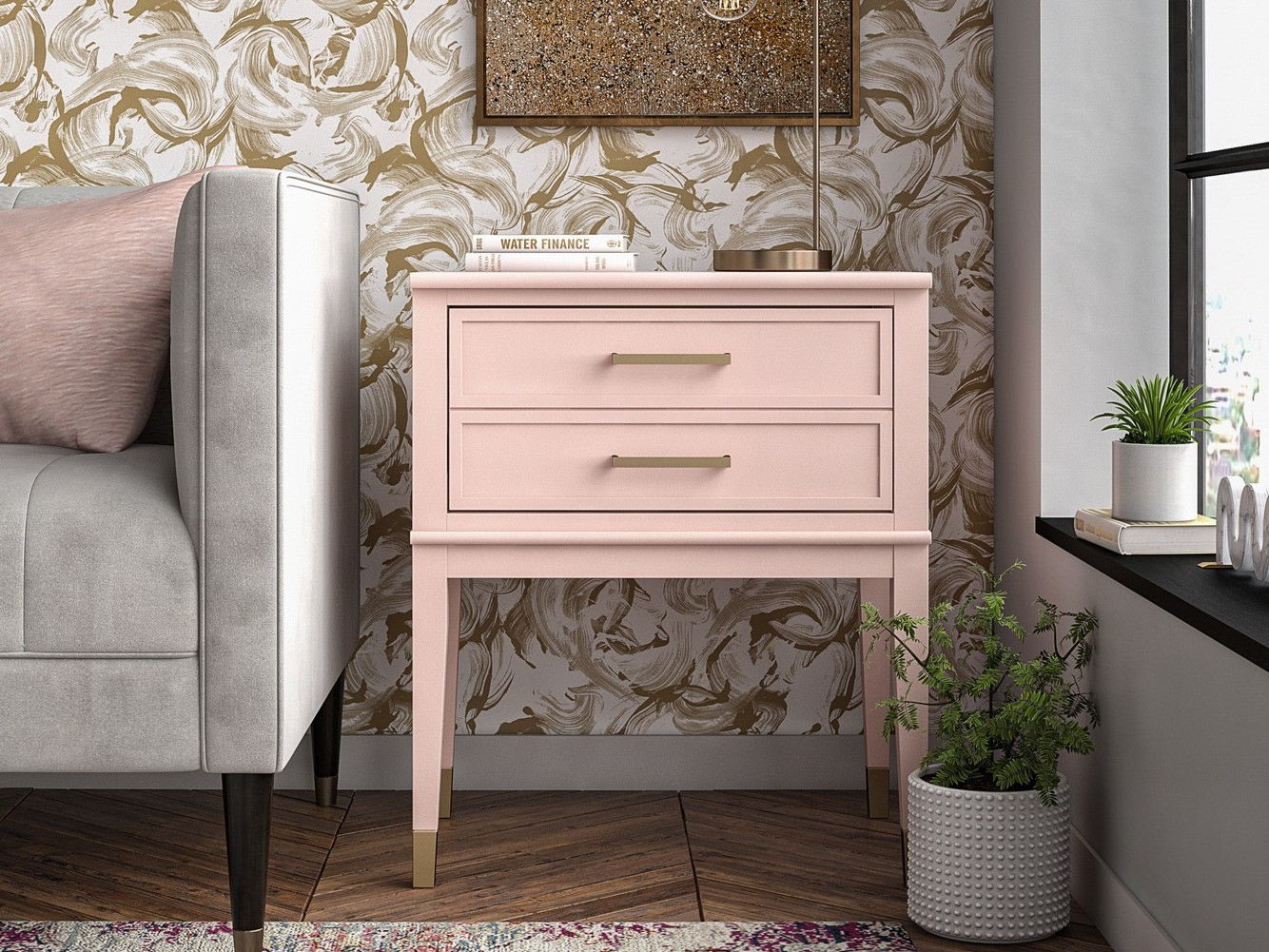 Nachttisch CosmoLiving by Cosmopolitan Belromu 104 (Rosa)