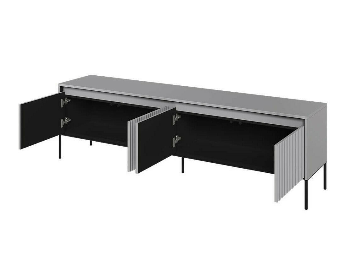 Wohnzimmer-Set Fernolu 112 (Grau + Schwarz)