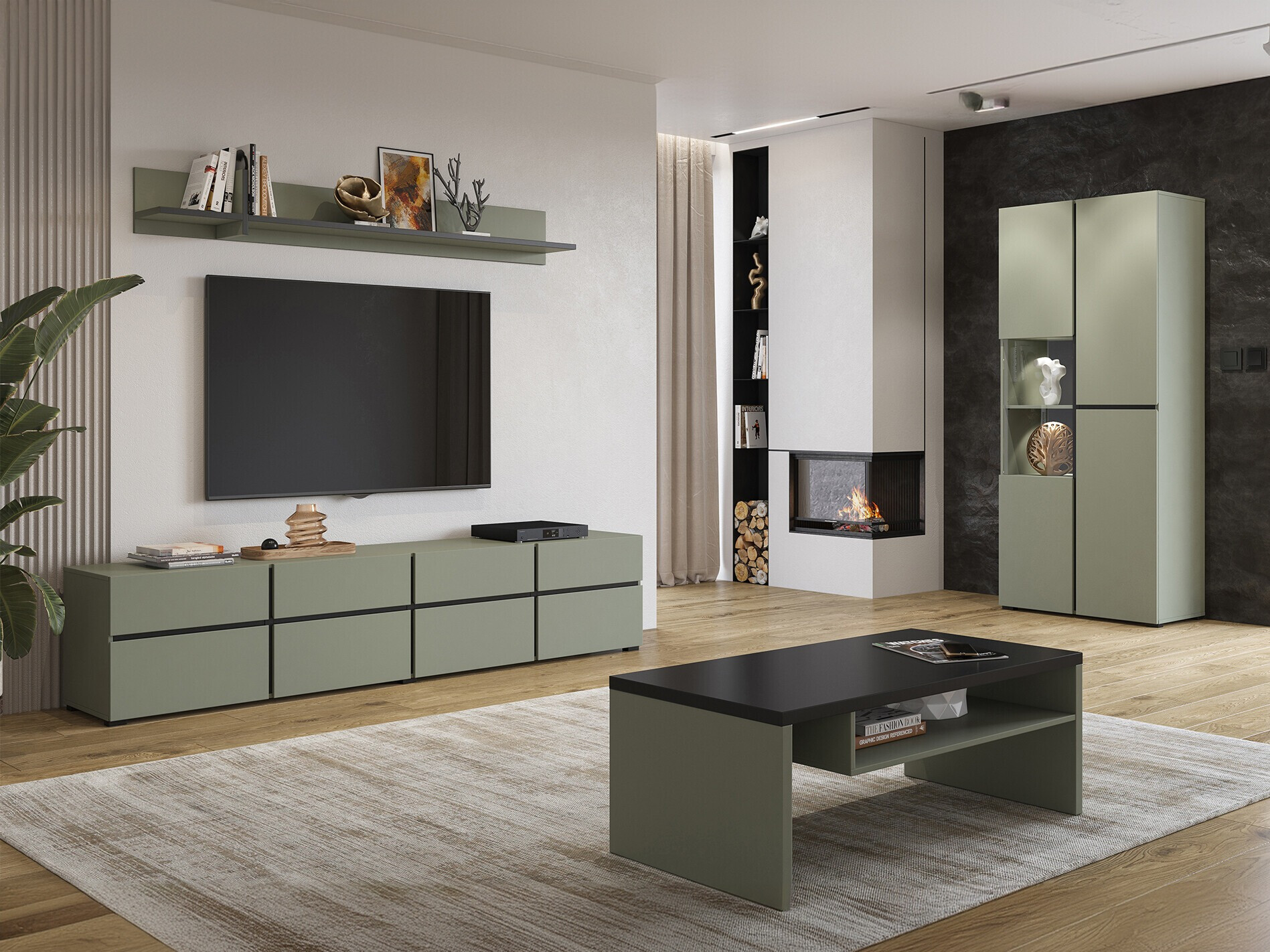 Wohnzimmer-Sets Alfere 117 (Grün)