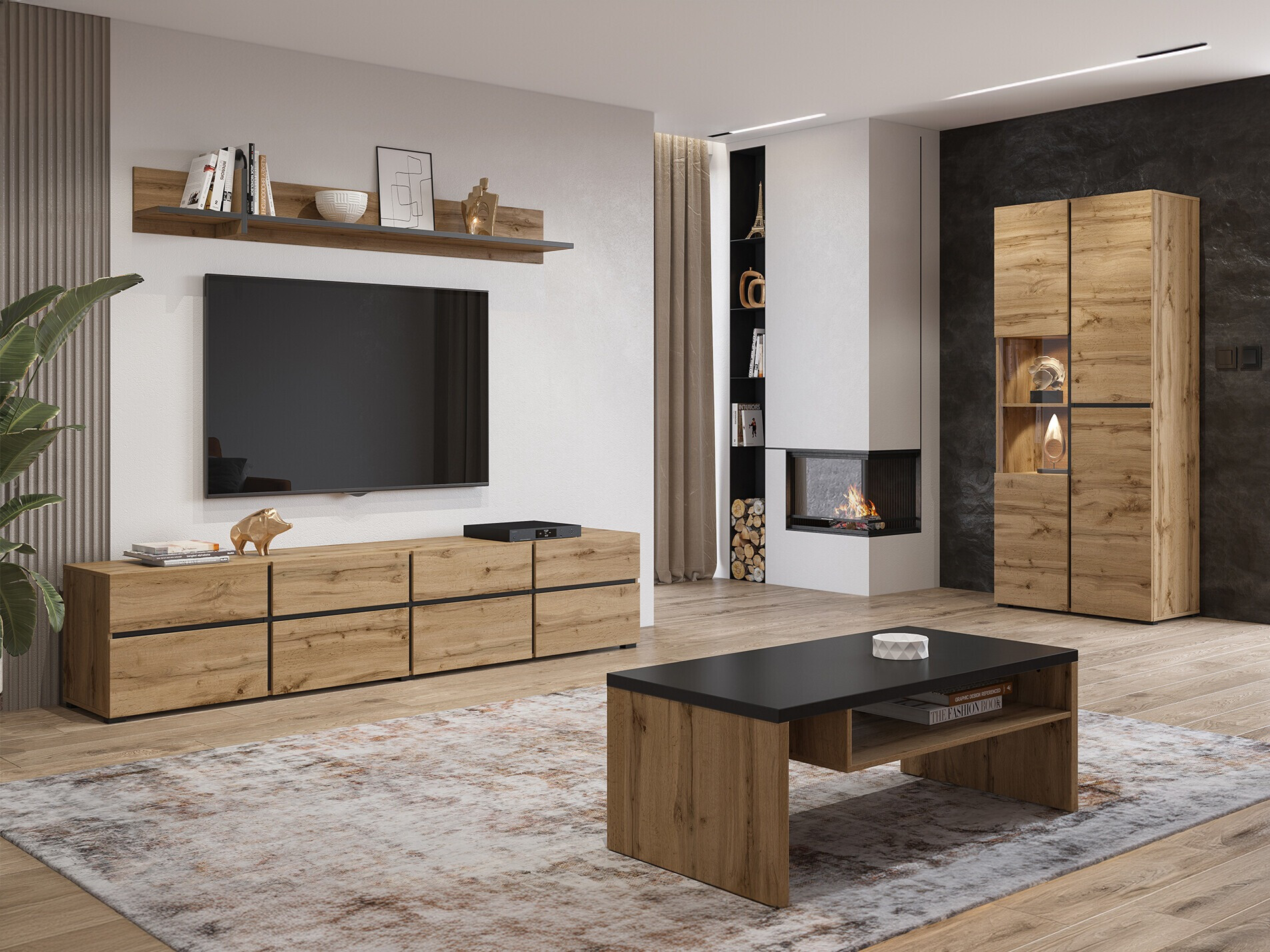 Wohnzimmer-Sets Alfere 117 (Wotan Eiche)