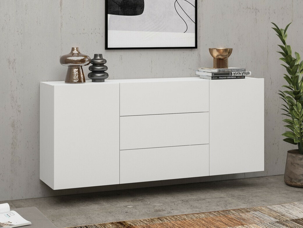 Kommode Revmiru 103 (Weiss + Wotan Eiche)