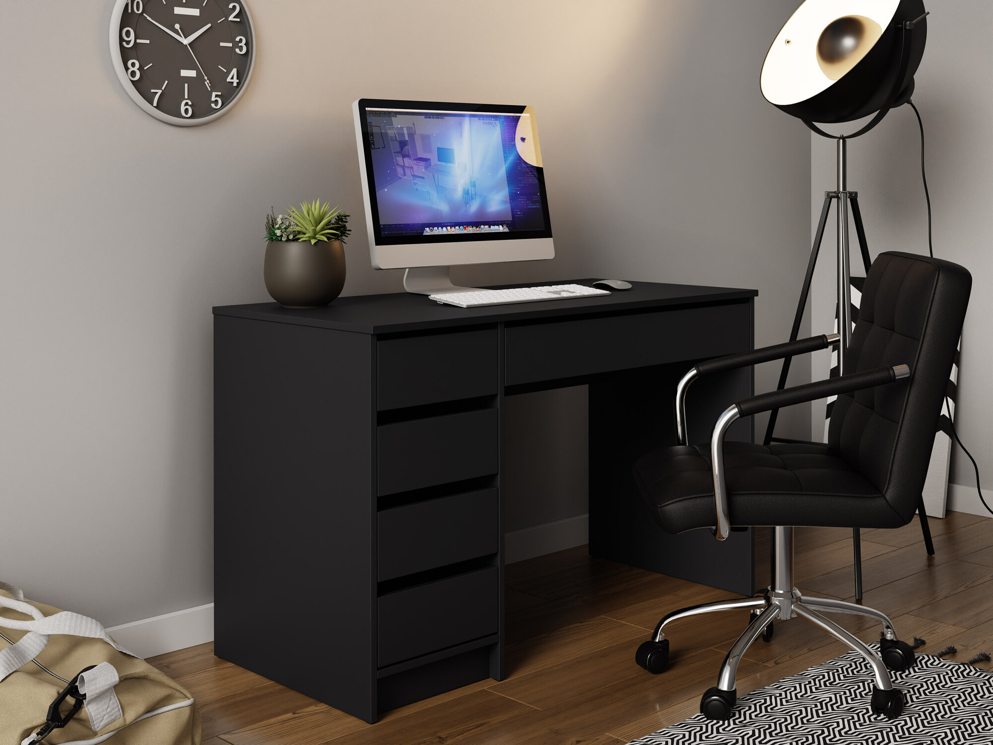 Bürotisch Comfivo Terros I (Schwarz)