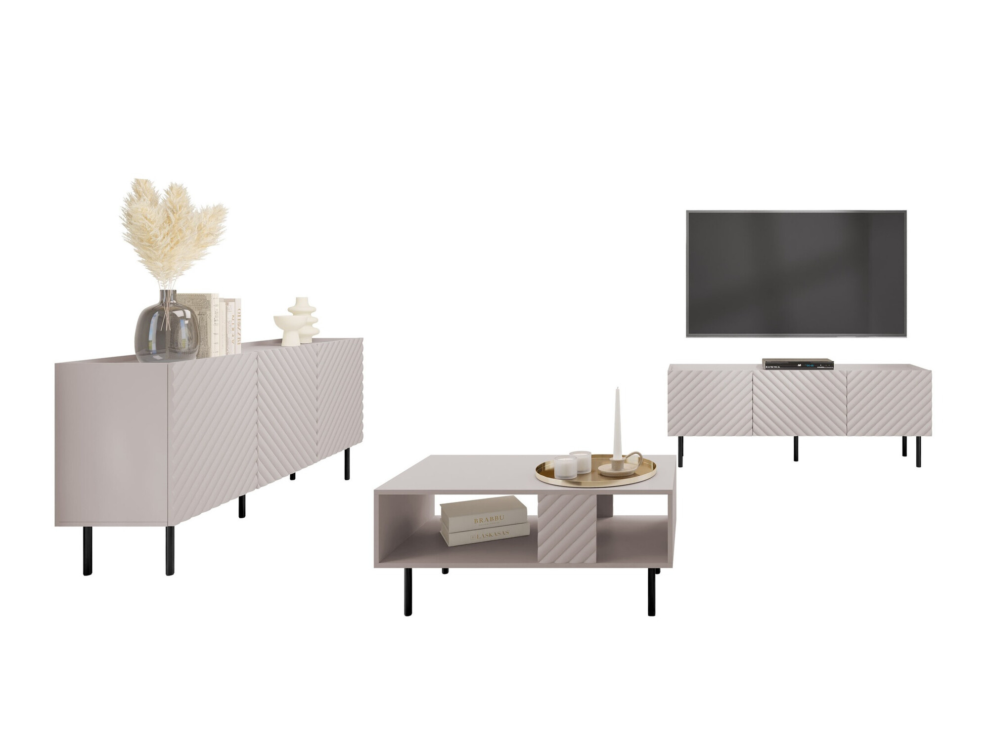 Wohnzimmer-Set Sillen (Kaschmir)