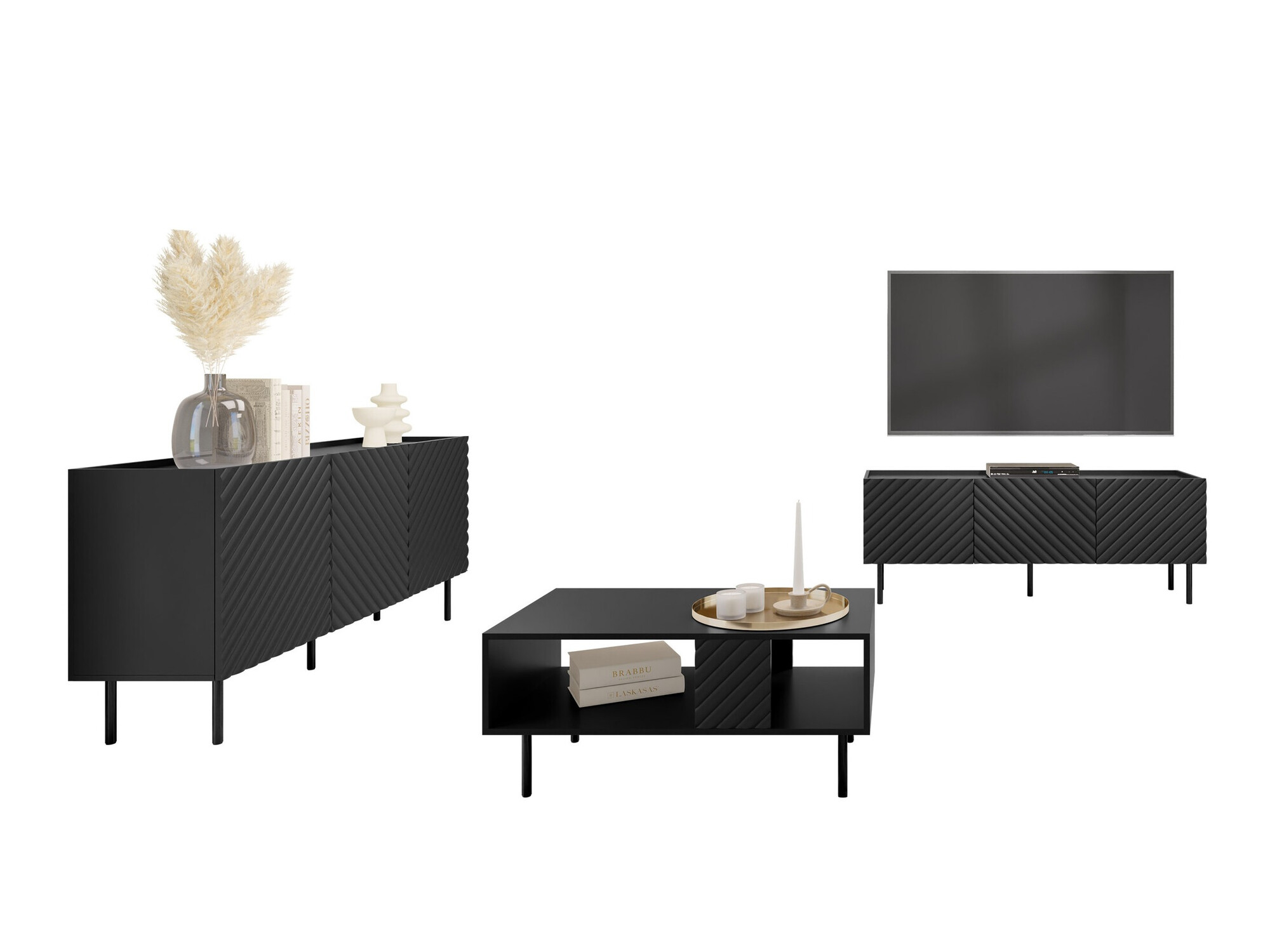 Wohnzimmer-Sets Mortali 108 (Schwarz)