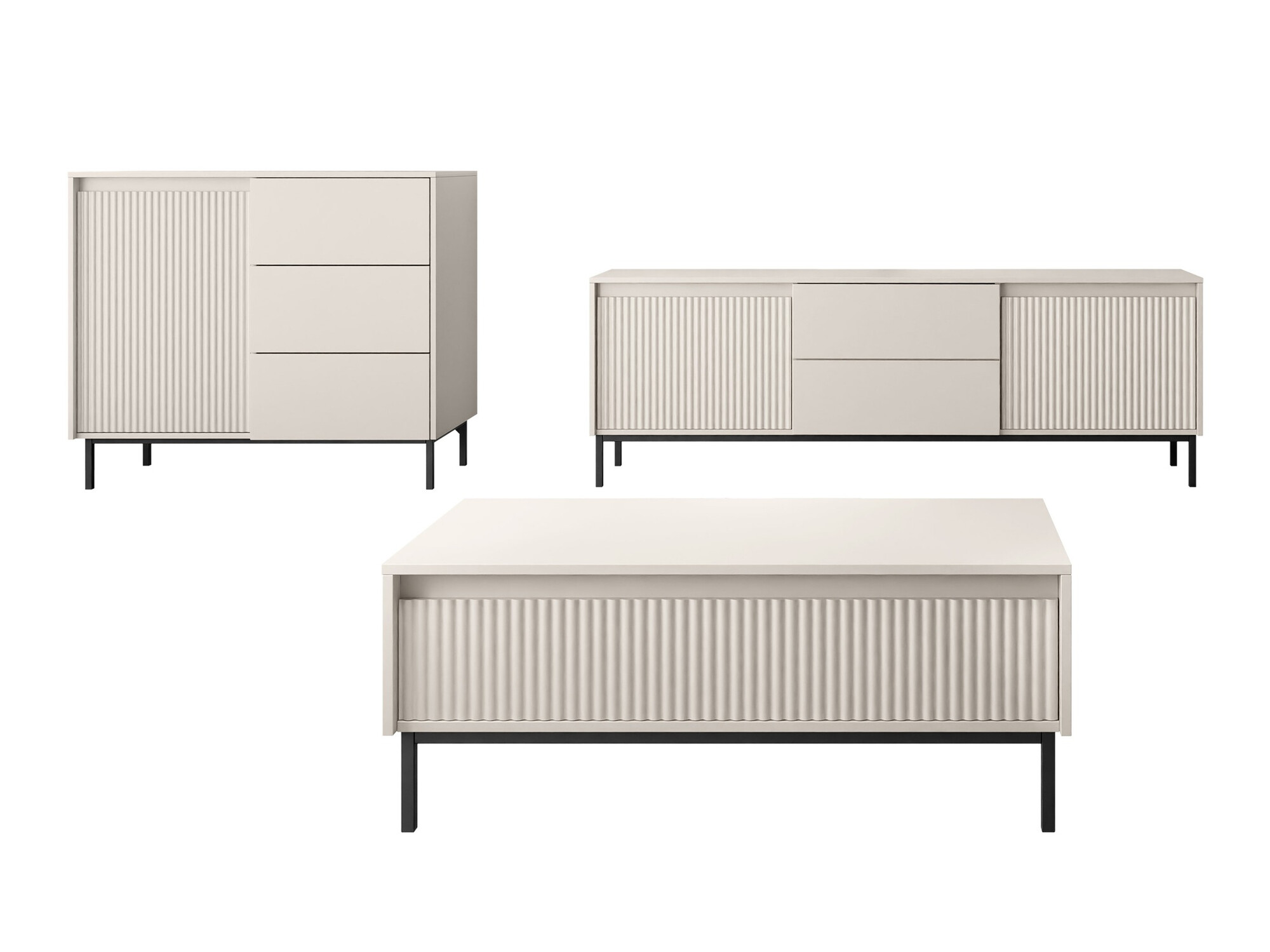 Wohnzimmer-Set Comfivo Delruva II (Kaschmir)