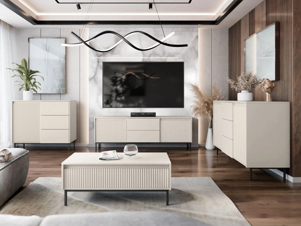 Wohnzimmer-Set Comfivo Delruva II (Kaschmir)