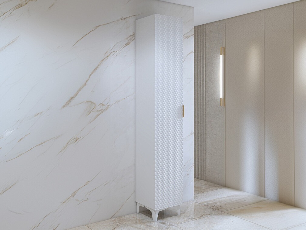 Stehender Badezimmerschrank Liretu 100 (Weiss)