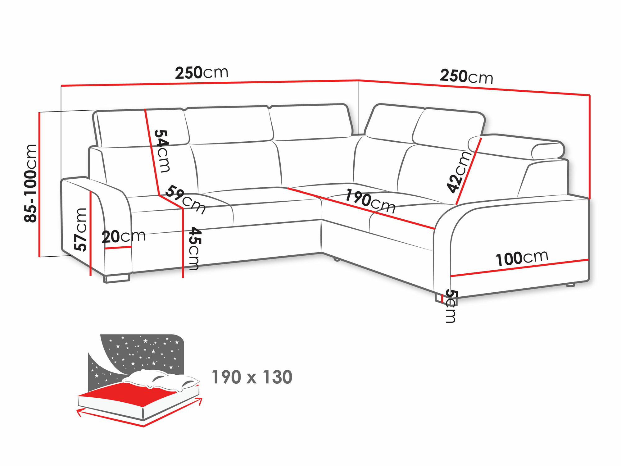 Ecksofa Ovos I (Crown 15)