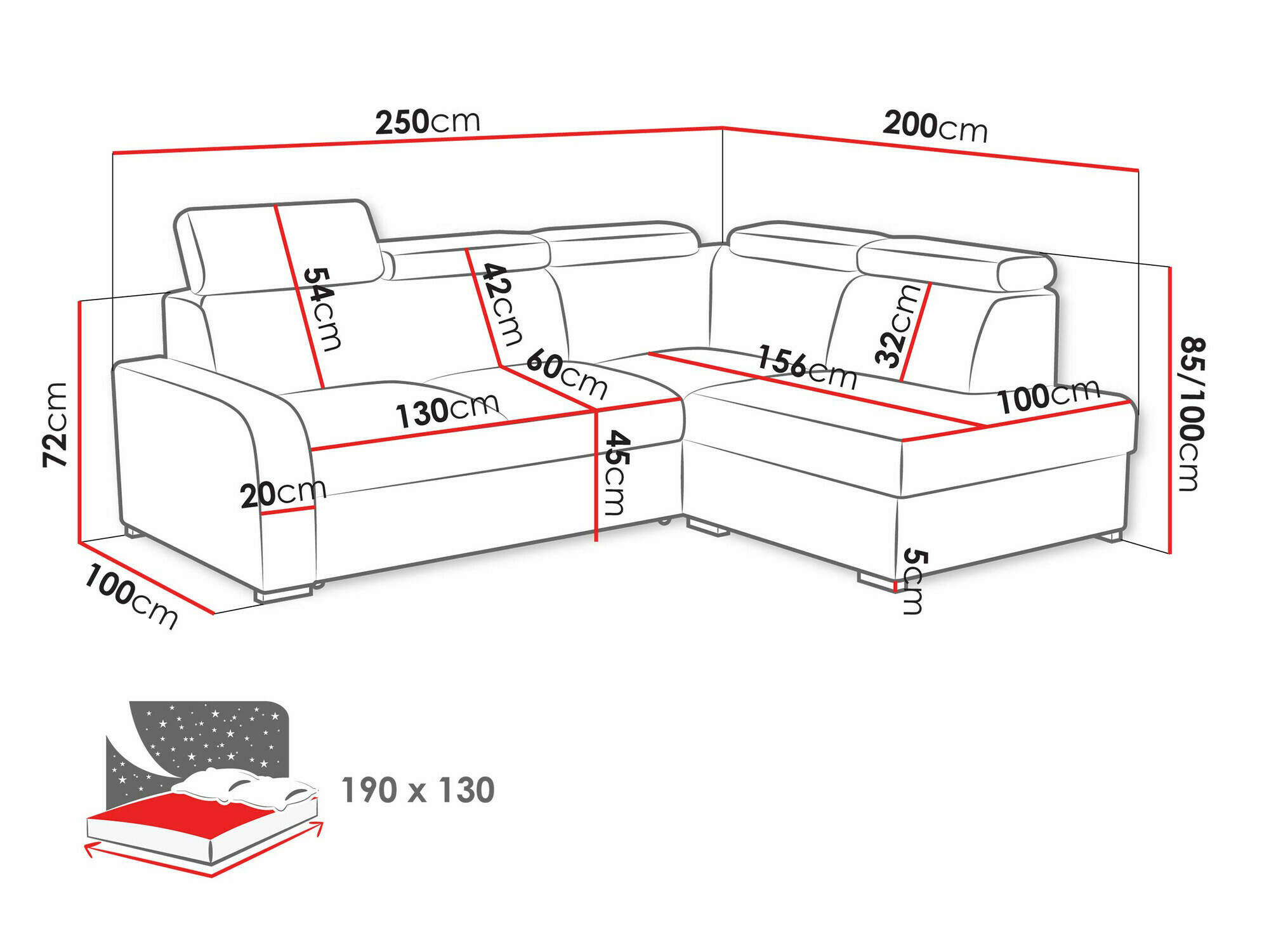 Ecksofa Ovos II (Crown 18)
