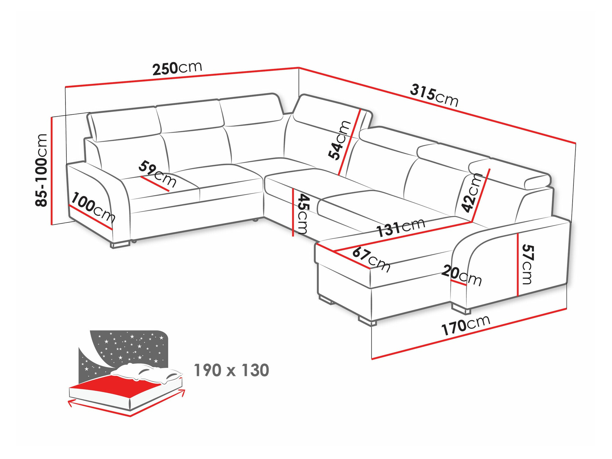 Ecksofa Ovos IV (Crown 4)