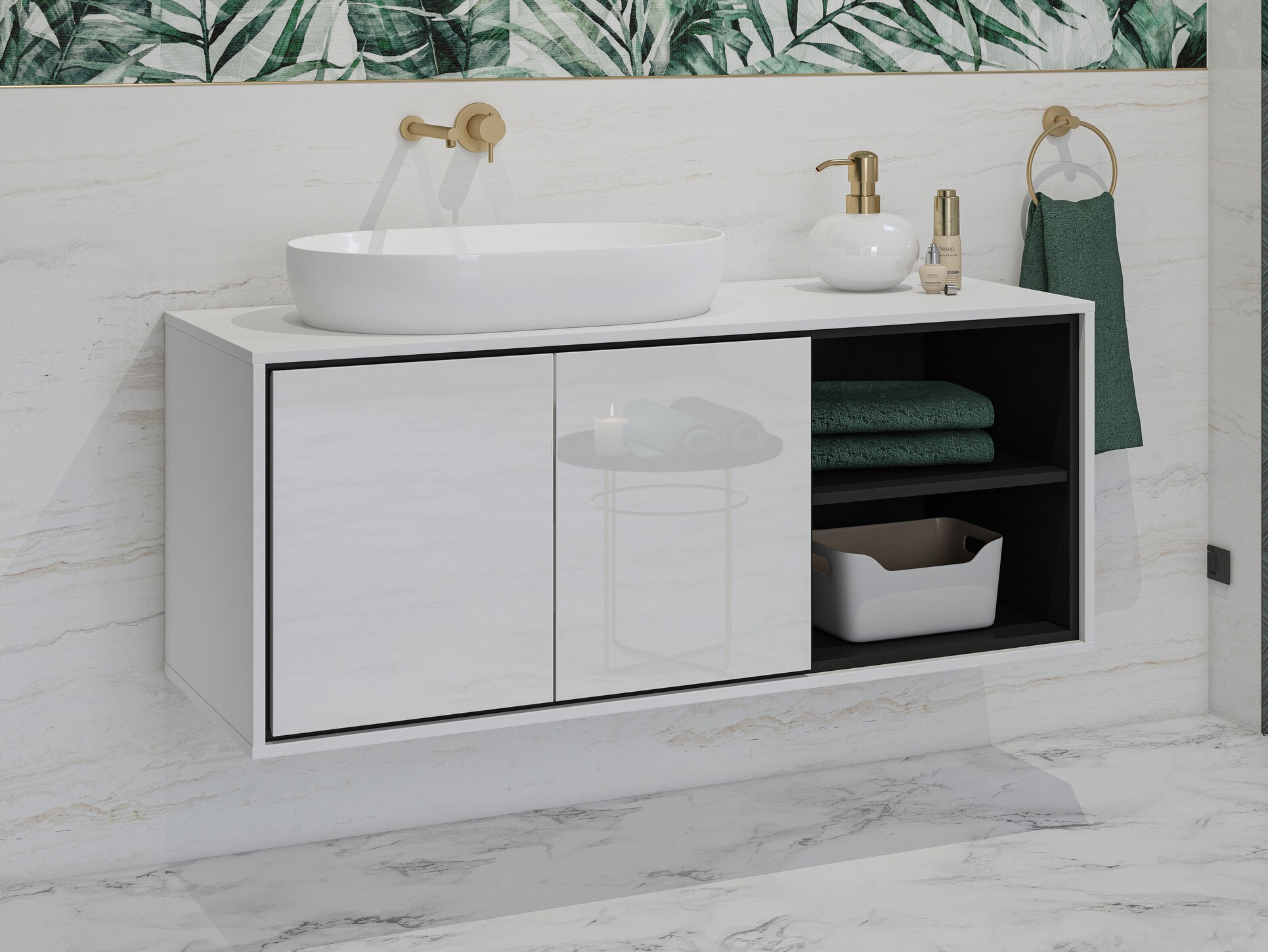 Badezimmer-Hängeschrank Tecavu 104
