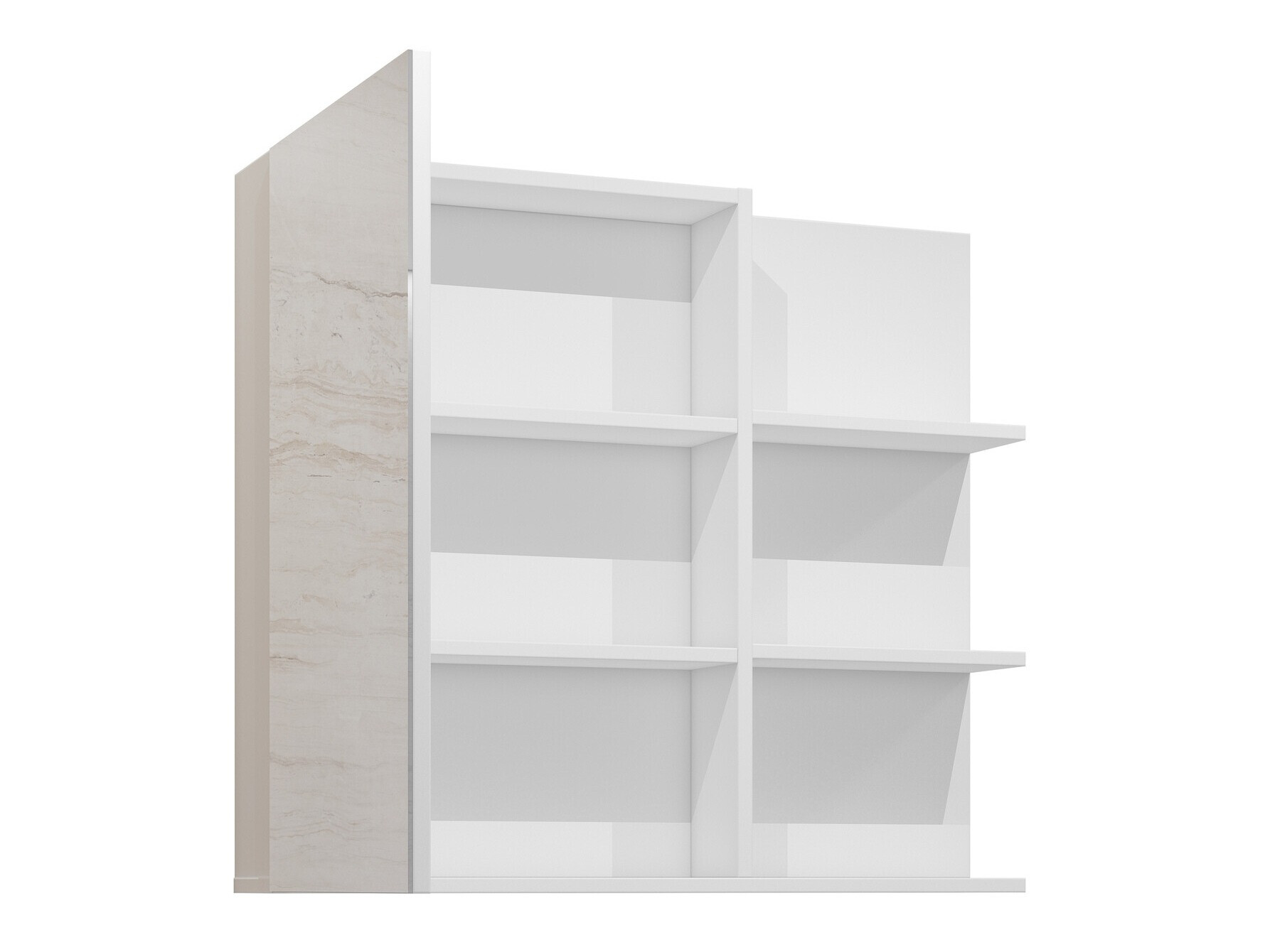 Badezimmerspiegelschrank Tecavu 102 (Weiss glänzend + Weiss)