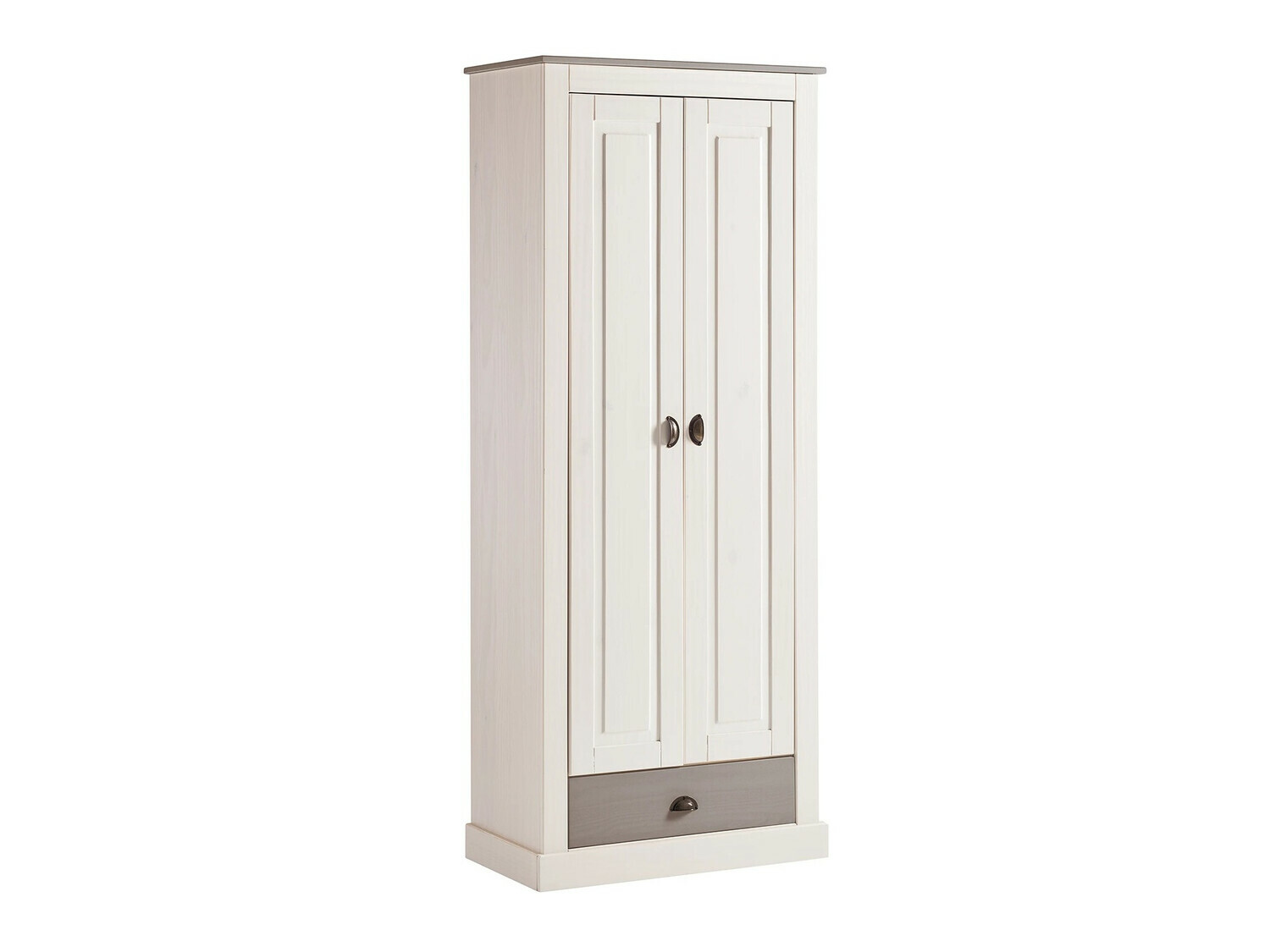 Kleiderschrank Etviri 109 (Weiss + Grau)