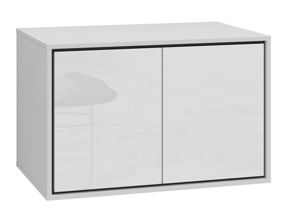Wandhängender Waschtischunterschrank Tecavu 103 (Weiss glänzend + Weiss)