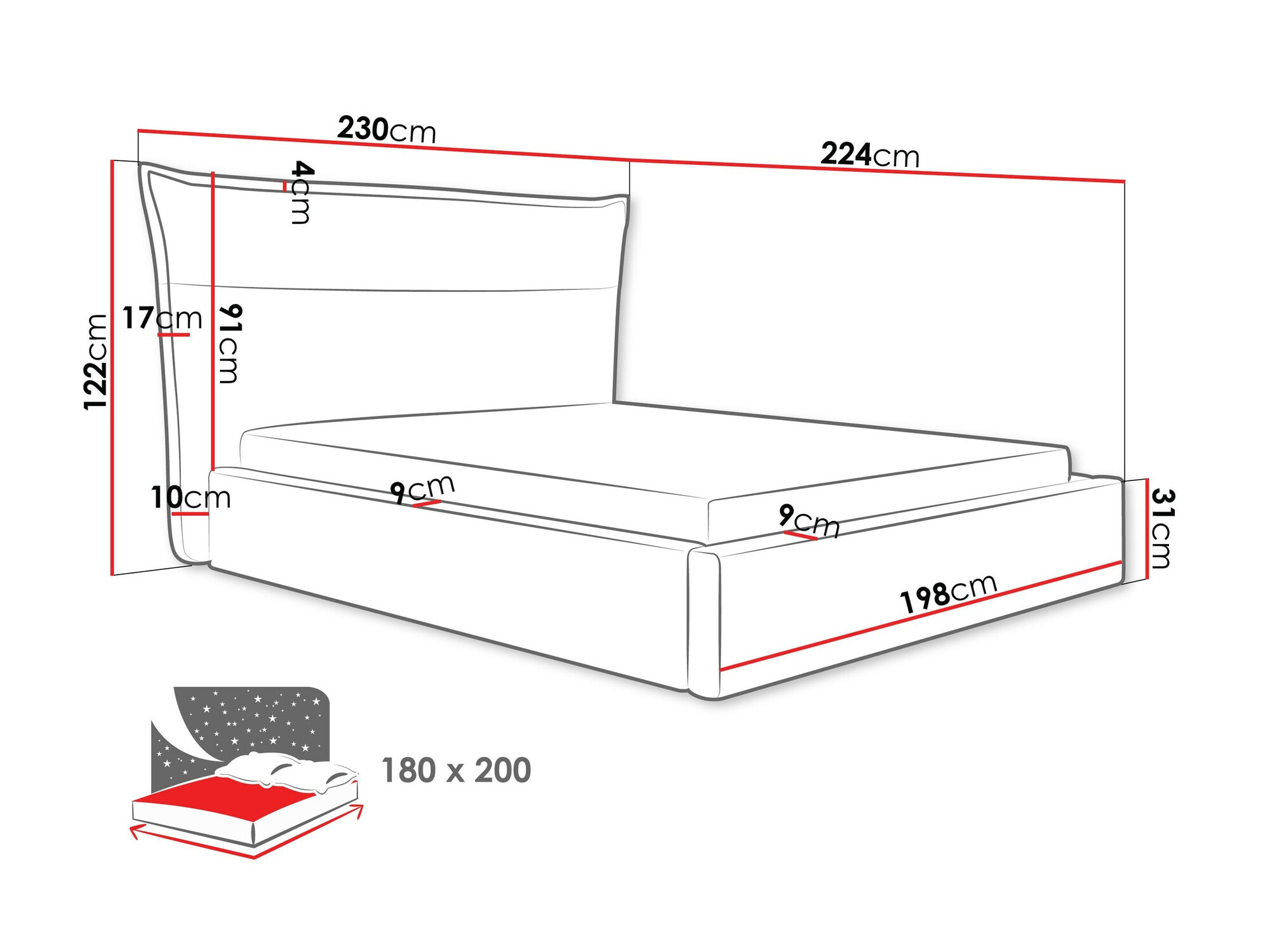 Bett Comfivo Formica (Paros 5)