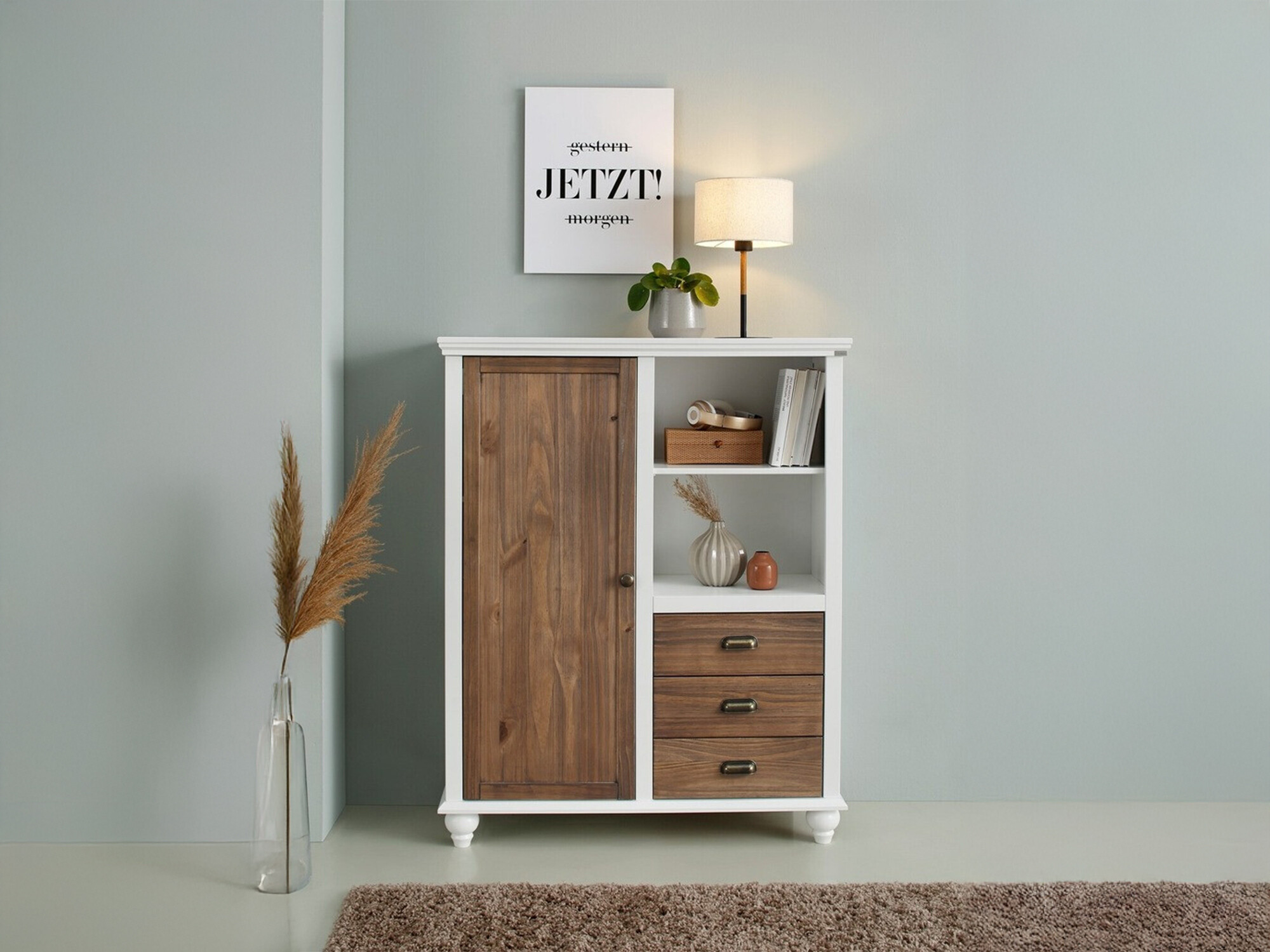 Kommoden Tivmeri 103 (Weiss + Braun)