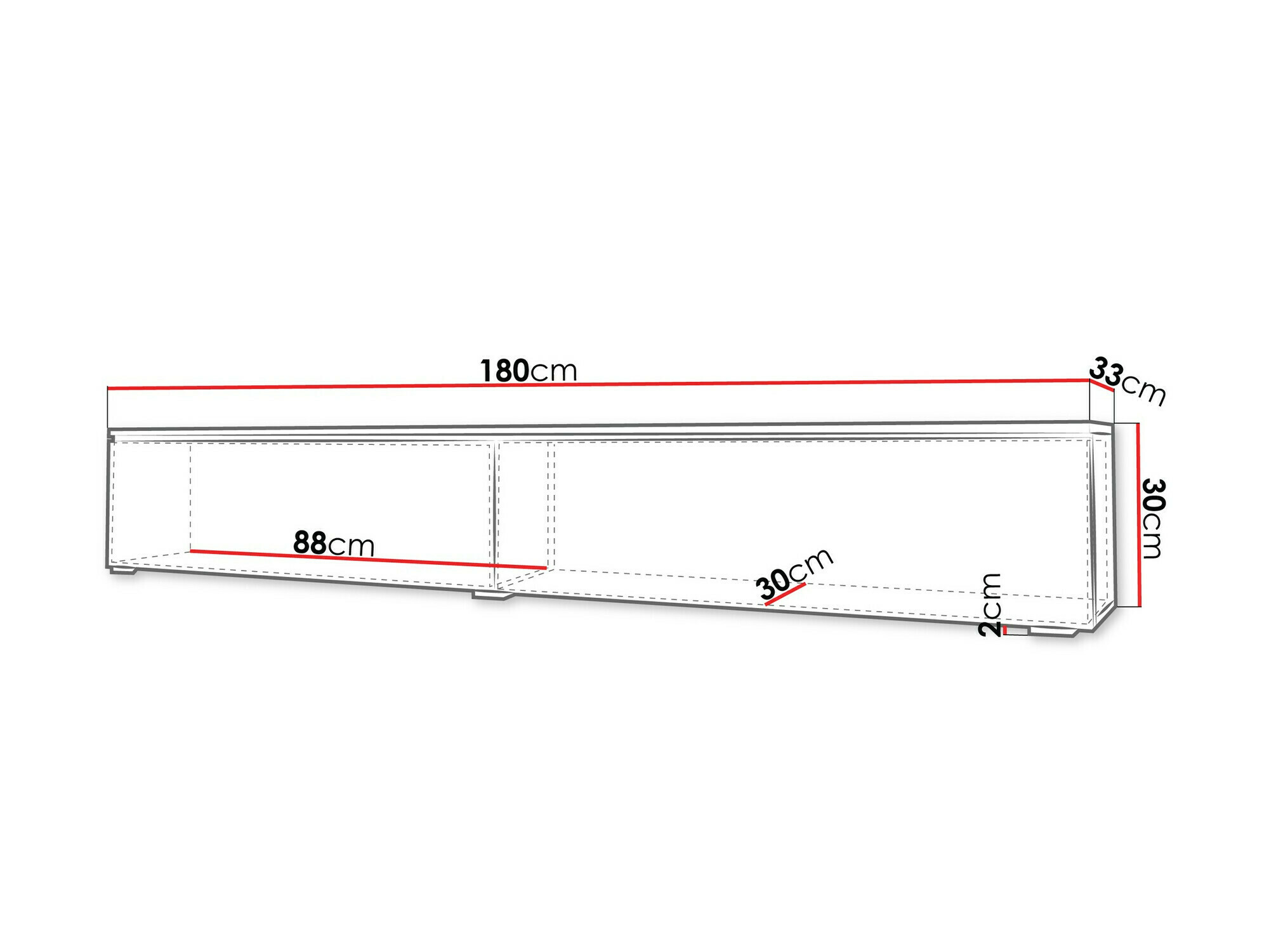 TV-Möbel Sarasota 166 (Graphit + Wotan Eiche)
