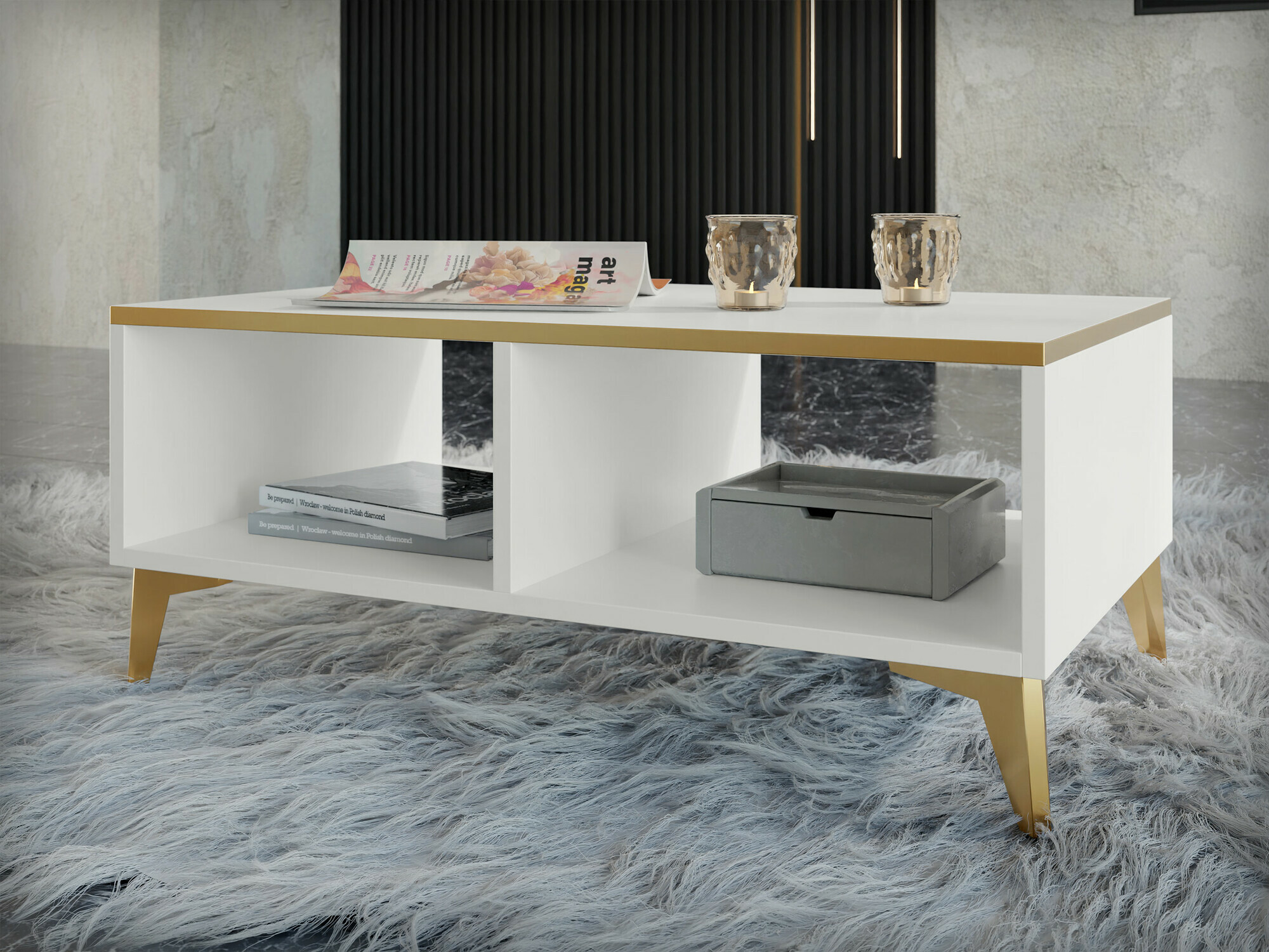 Couchtisch Comfivo Arbutus (Weiss)
