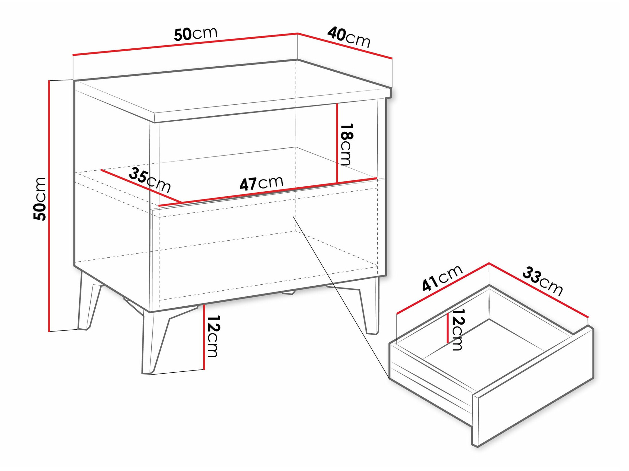Nachttisch Comfivo 493 (Beige + Glänzend beige)
