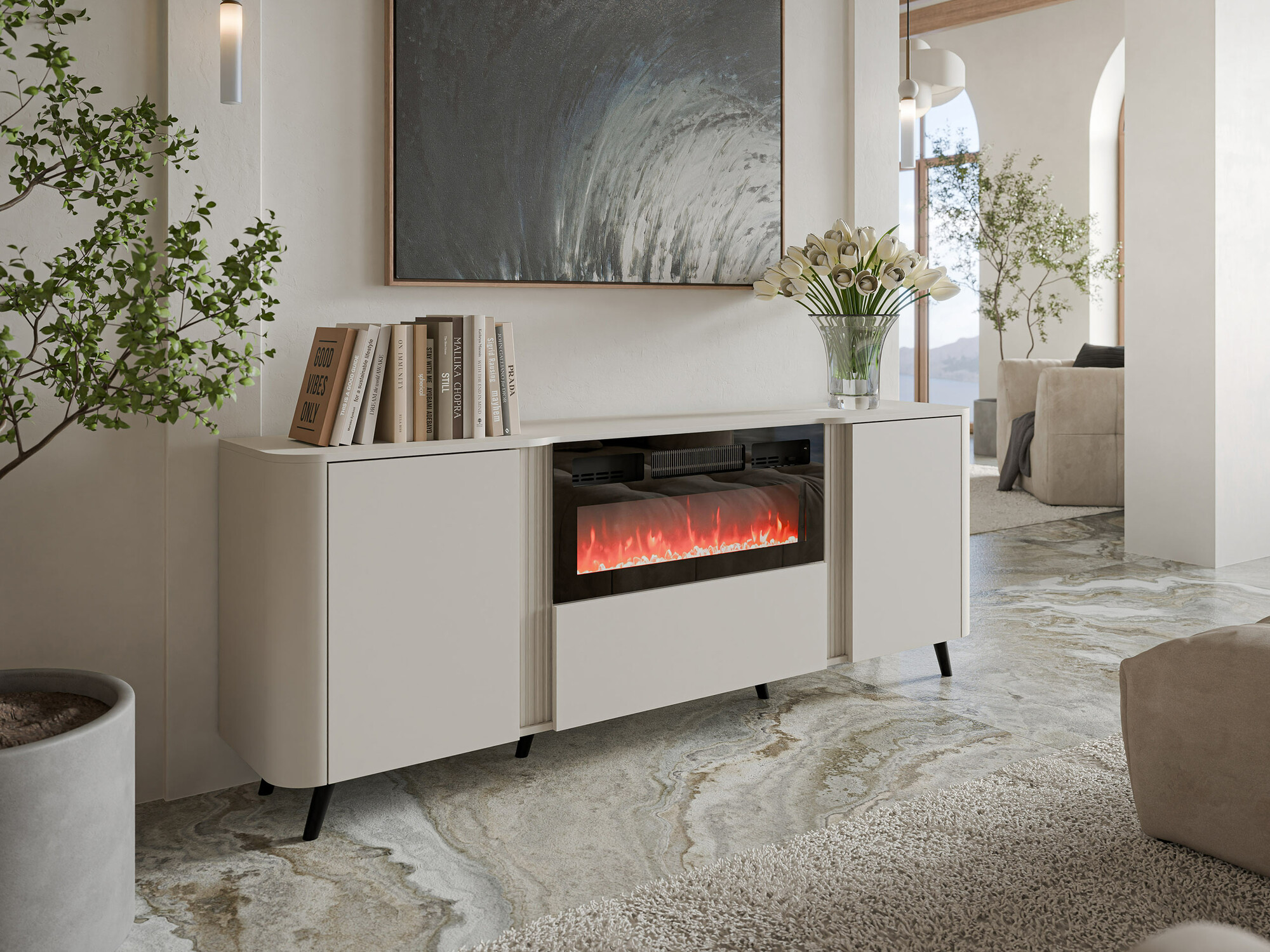 Sideboard Modus I (Kaschmir + Schwarz)