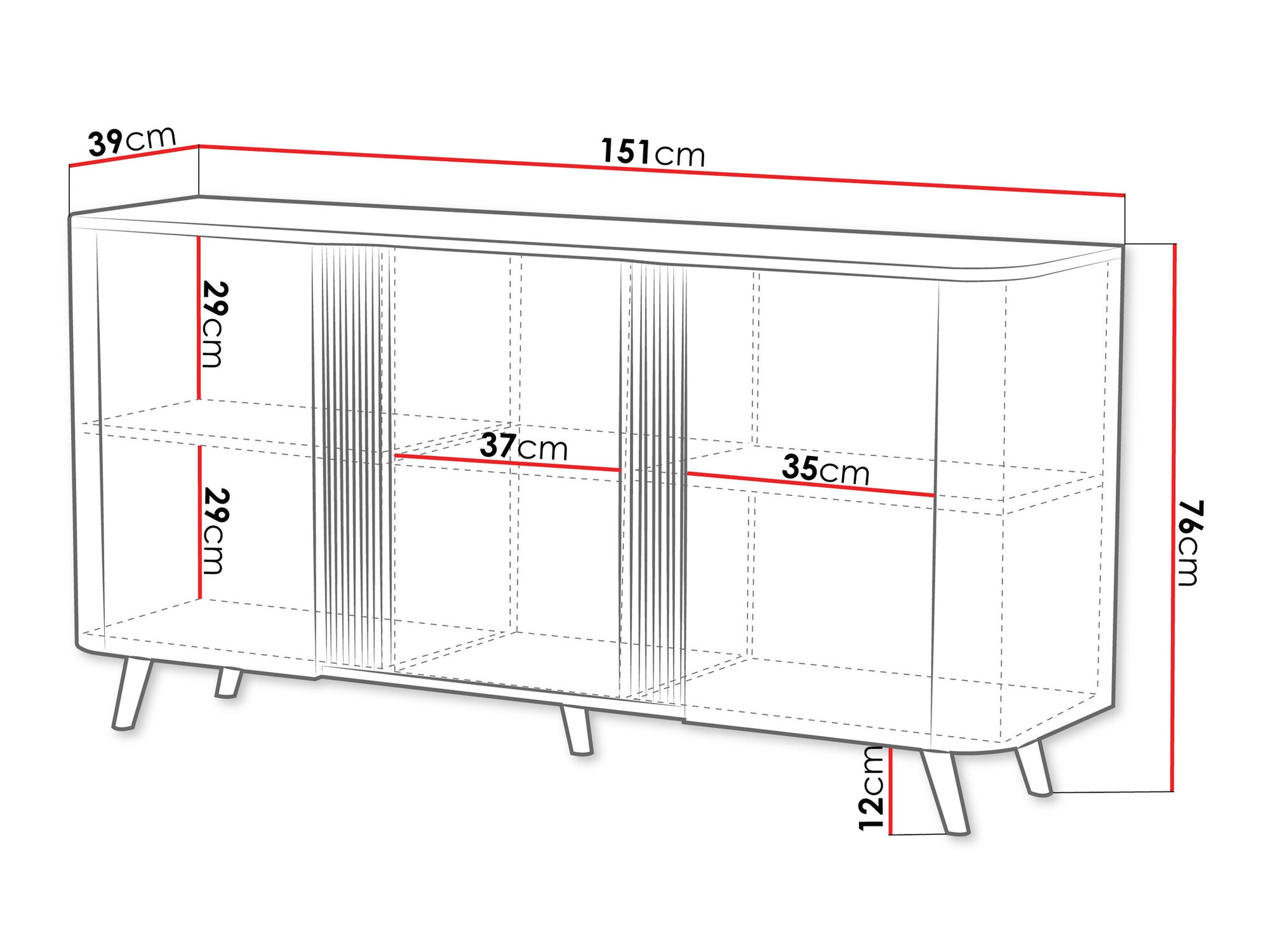 Sideboard Modus (Kaschmir + Schwarz)