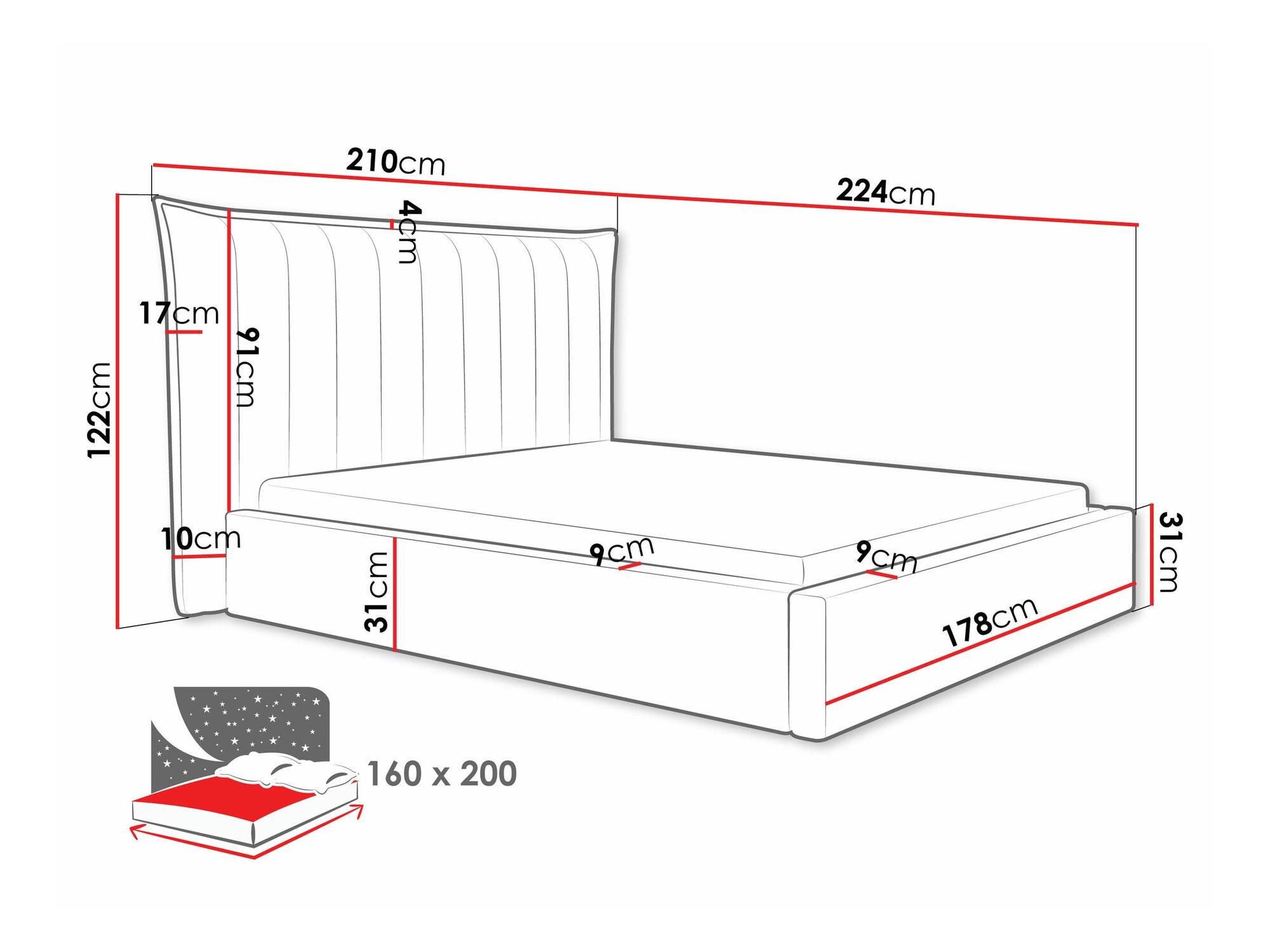 Bett Comfivo Solacium (Paros 5)