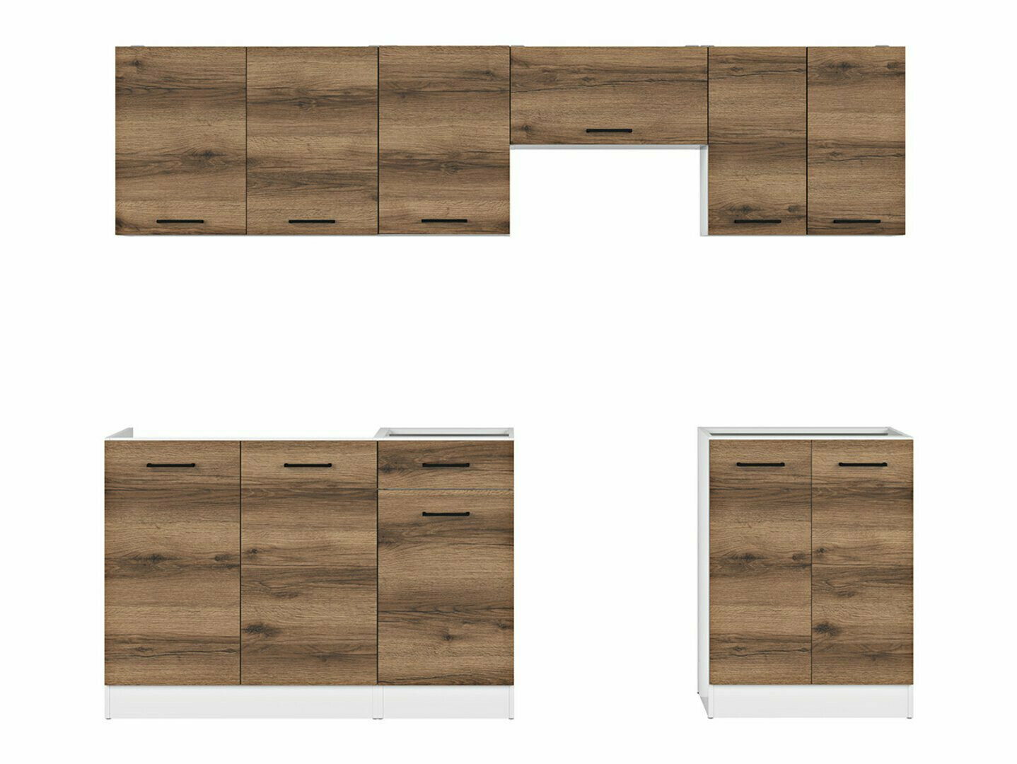 Küchenzeile Boston 498 (Dunkle Delano-Eiche)