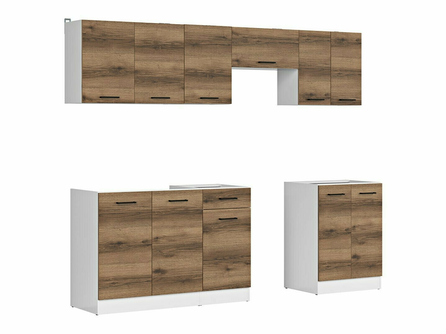 Küchenzeile Boston 498 (Dunkle Delano-Eiche)