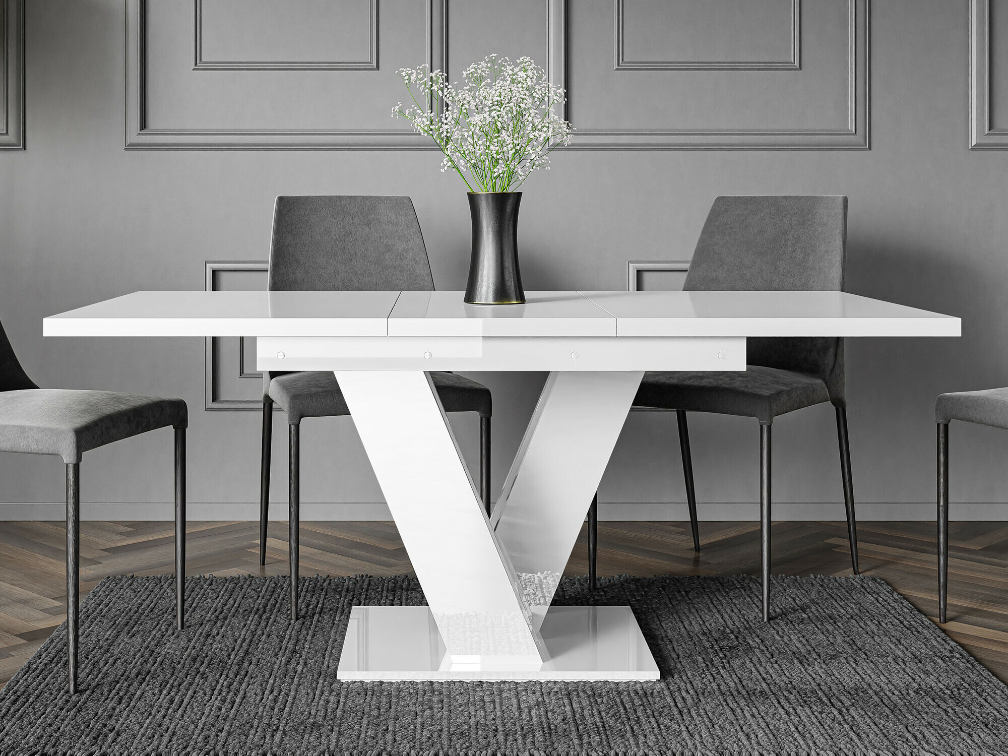 Tisch Musus (Weiss glänzend)