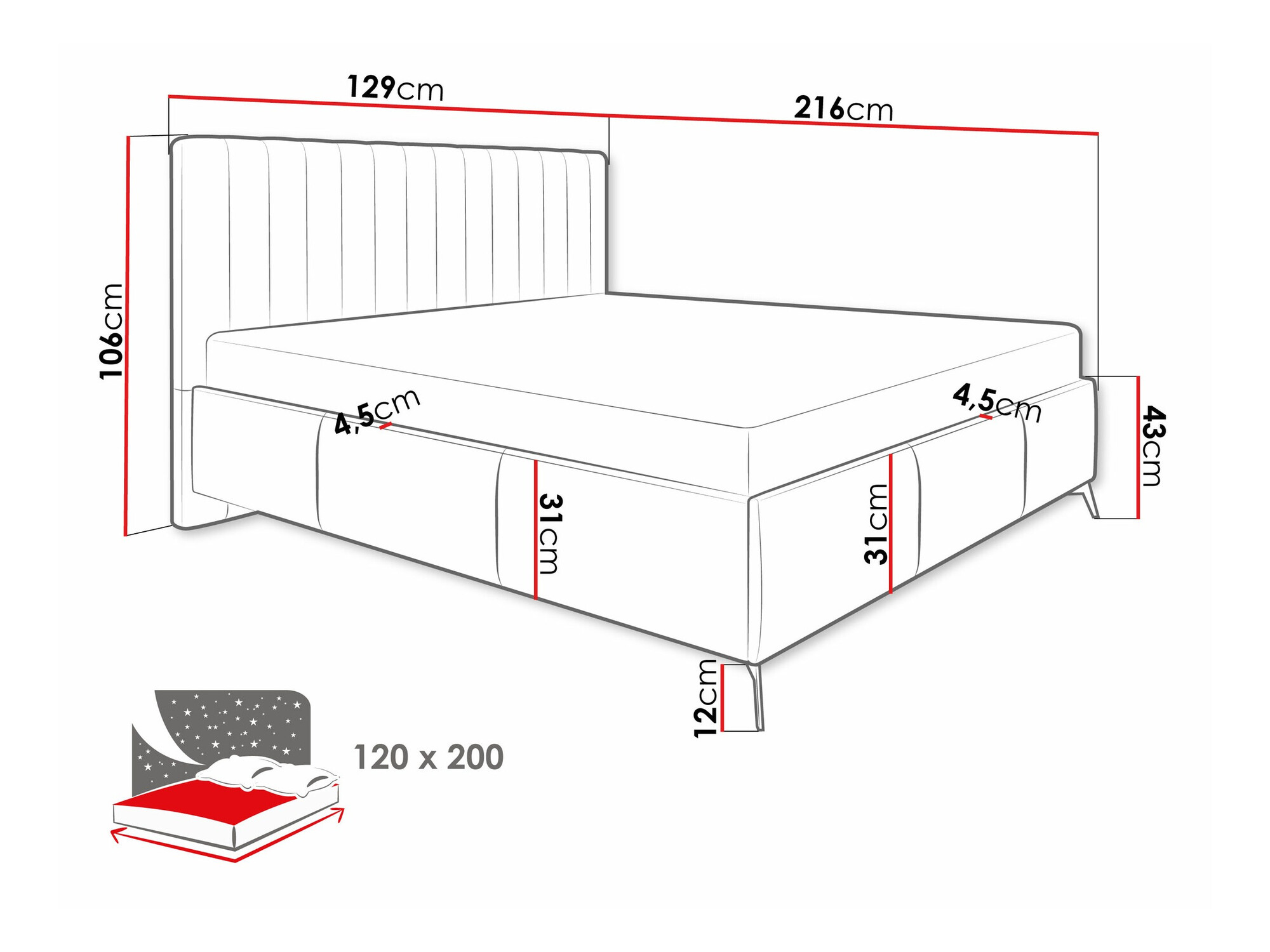 Bett ComfiDream Onana (Fresh 01)