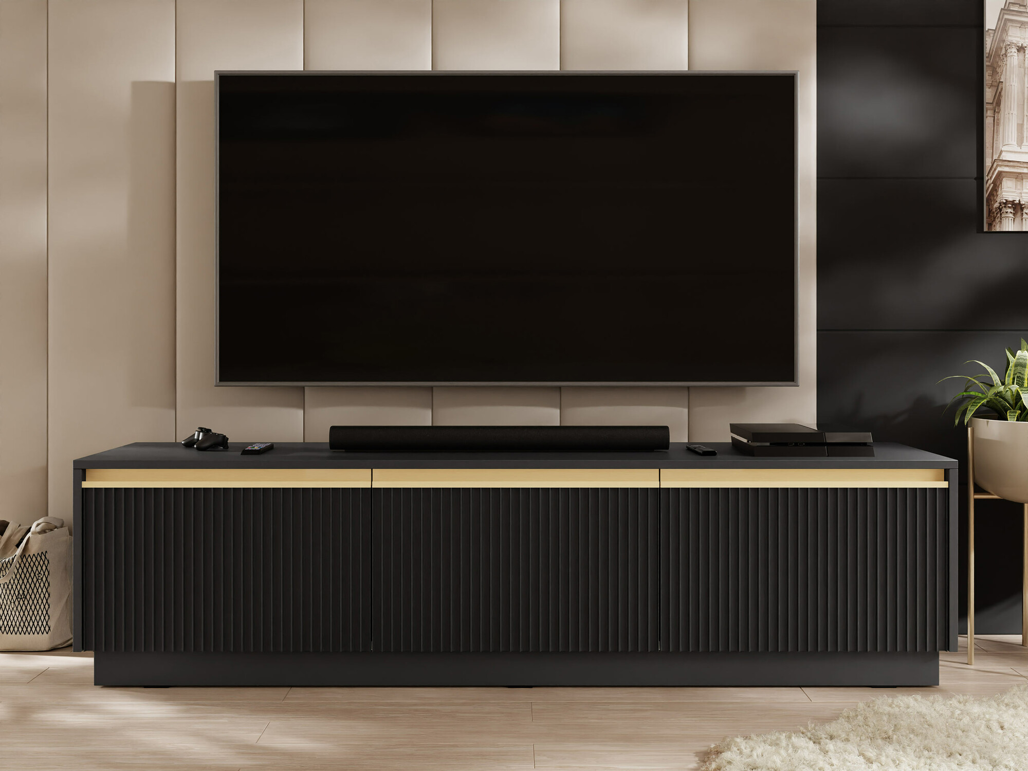 TV-Möbel Sorbela 103 (Schwarz)