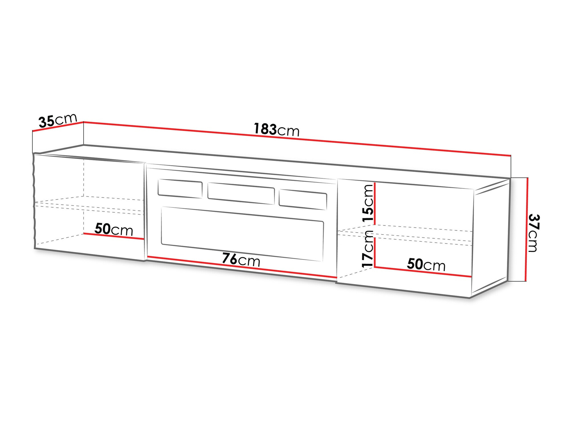 TV-Möbel Charlotte 206 (Weiss)