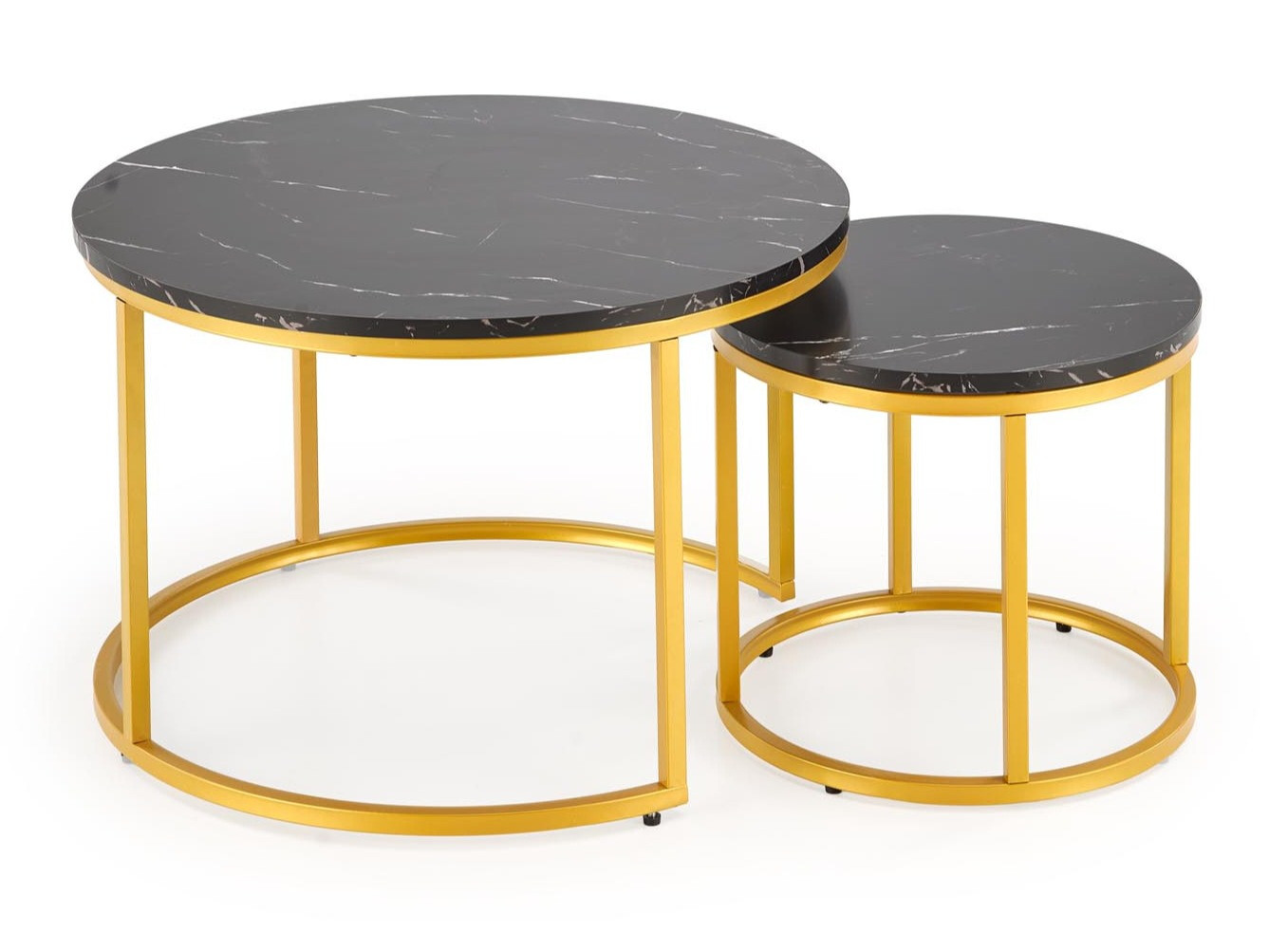 Couchtischset Houston 2213 (Schwarzer Marmor + Gold)