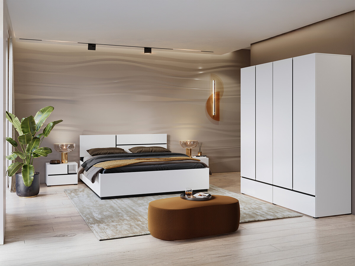 Schlafzimmer-Set Alfere 124 (Weiss)