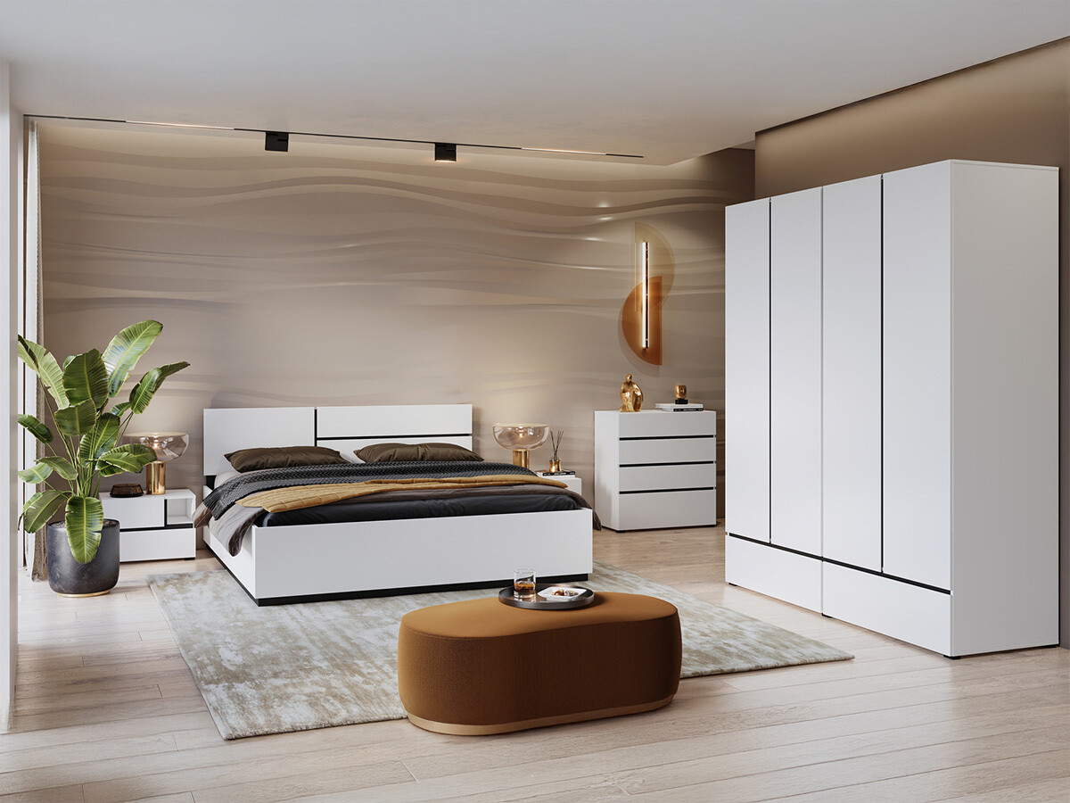 Schlafzimmer-Set Alfere 124 (Weiss)