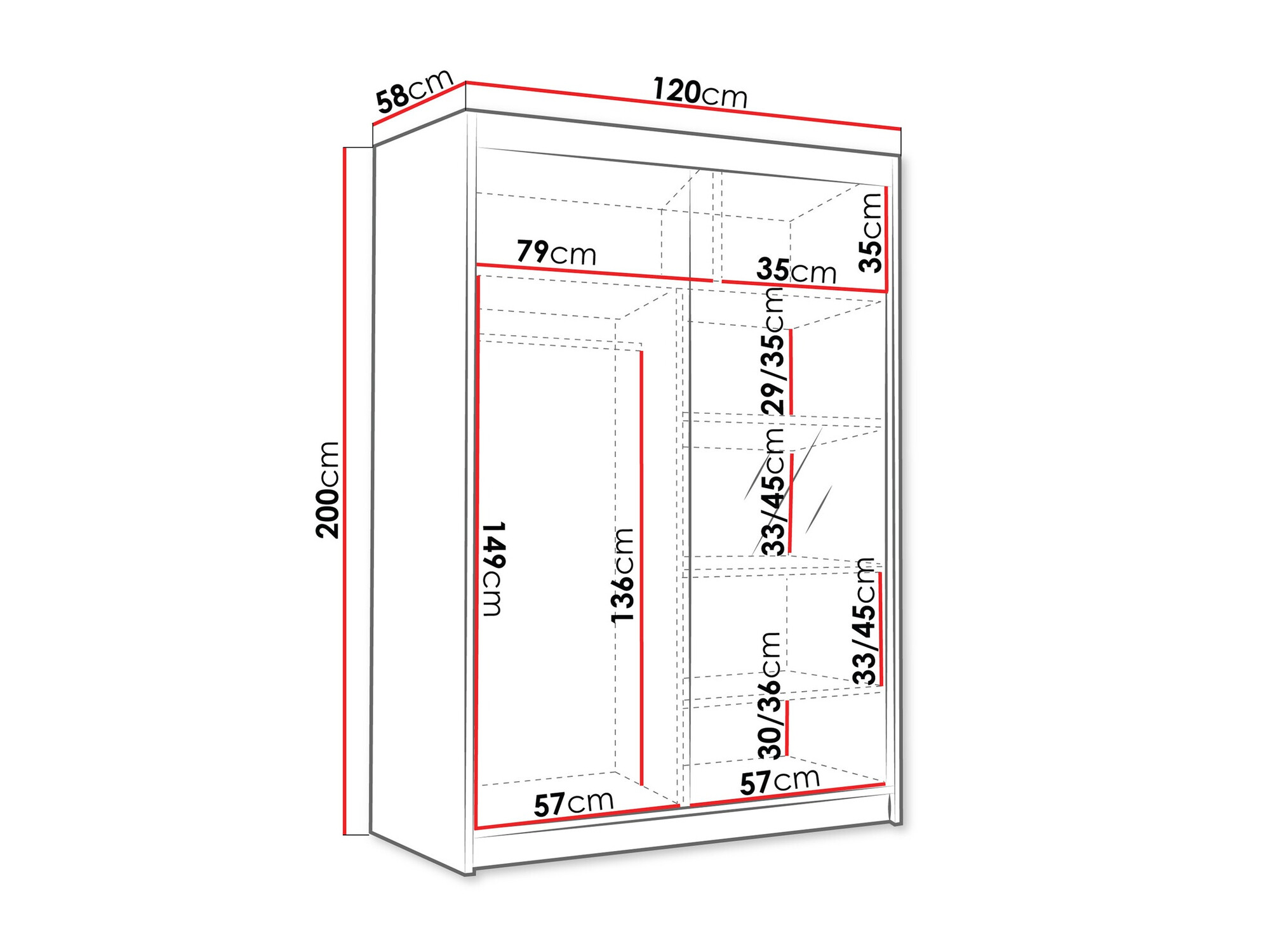 Kleiderschrank Closico Fornix III (Weiss)