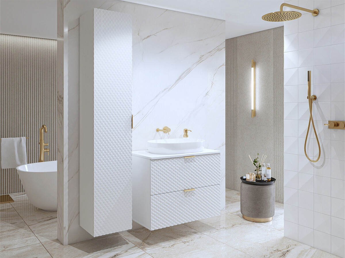 Badezimmer-Set Liretu 108 (Weiss)