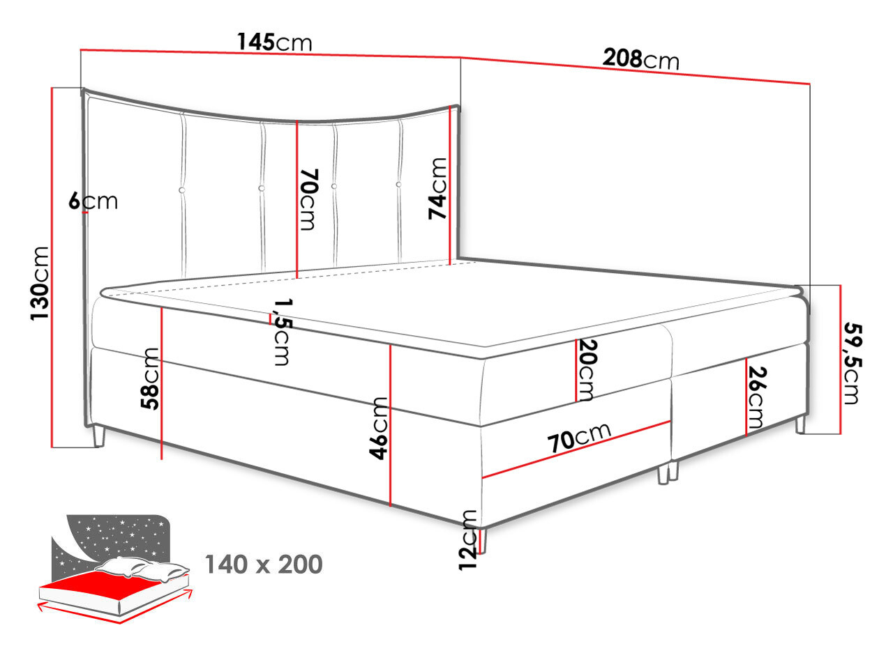 Boxspringbett Fons I (Fresh 13)